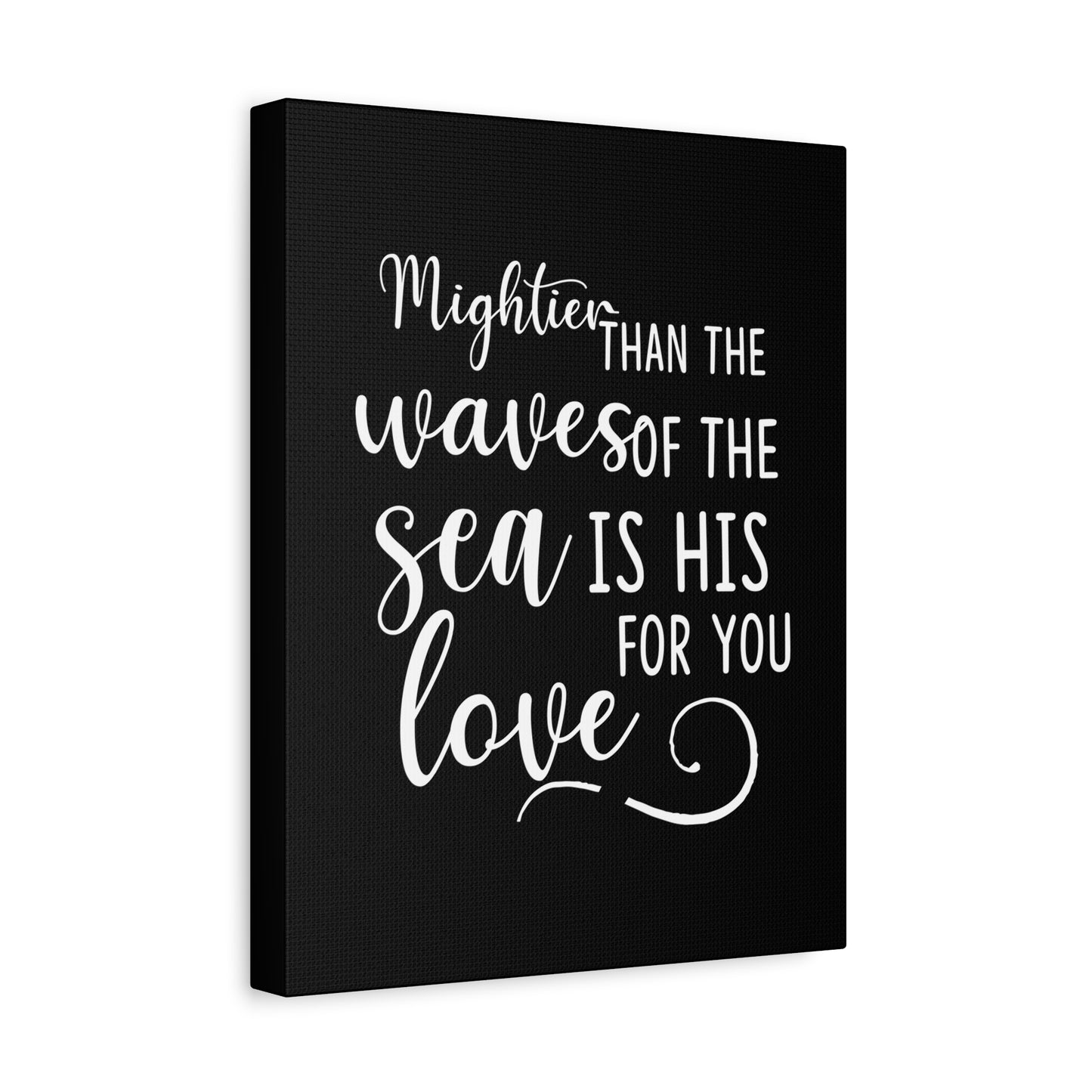 Scripture Canvas Mightier Than The Waves Of The Sea Psalm 93:4 Christian Wall Art Bible Verse Print Ready to Hang