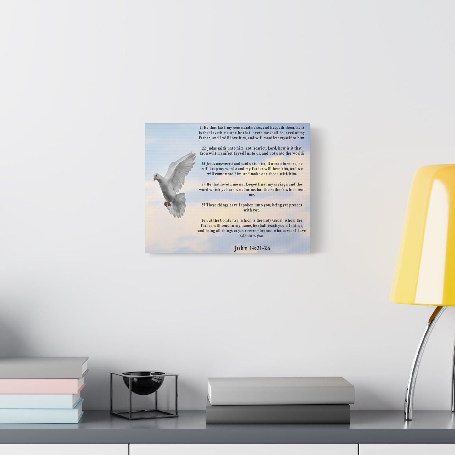 Scripture Walls John 14:21-26 KJV Christian Wall Art Print Ready to Hang Unframed