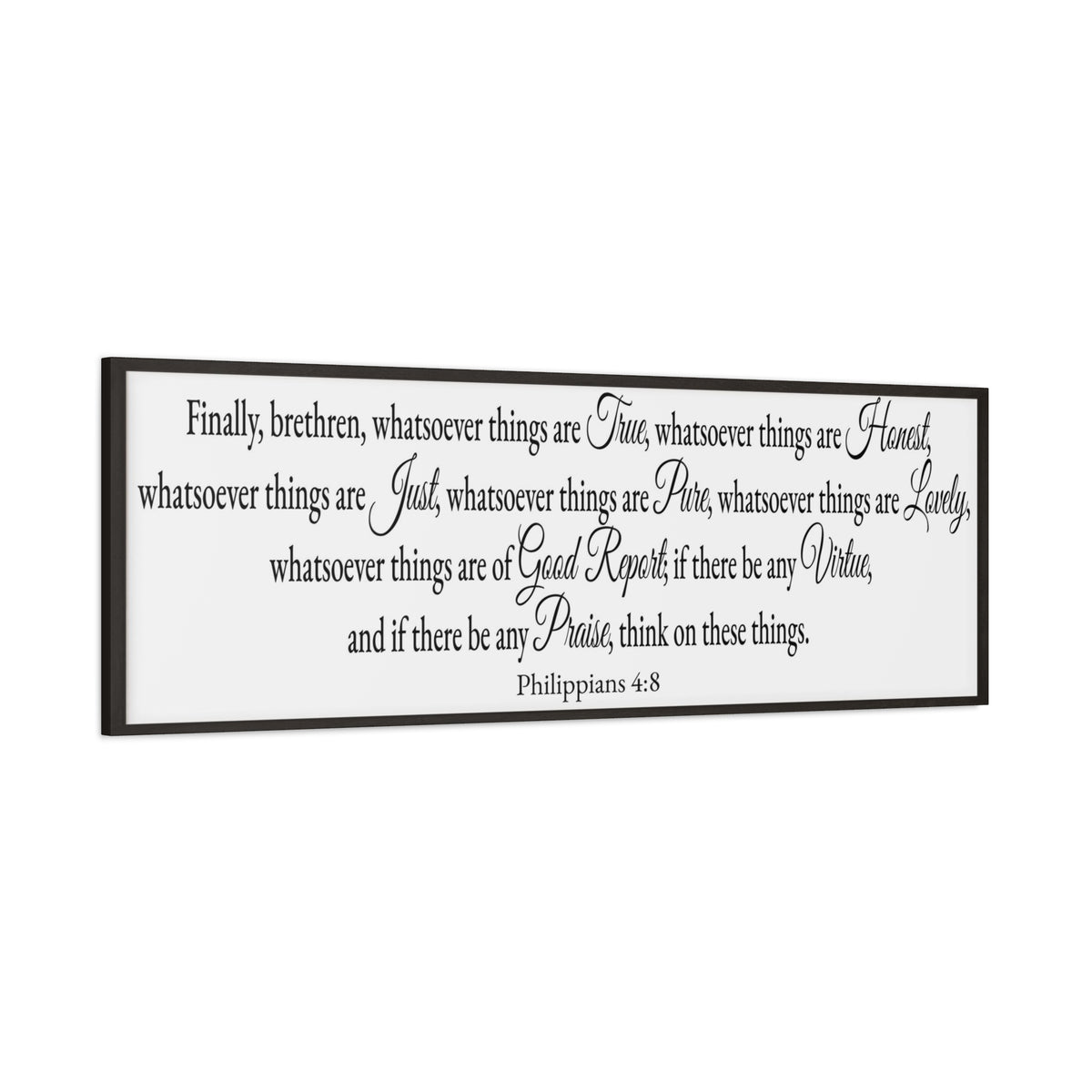 Scripture Walls Seeking Philippians 4:8 White Bible Verse Canvas Christian Wall Art Ready to Hang Unframed