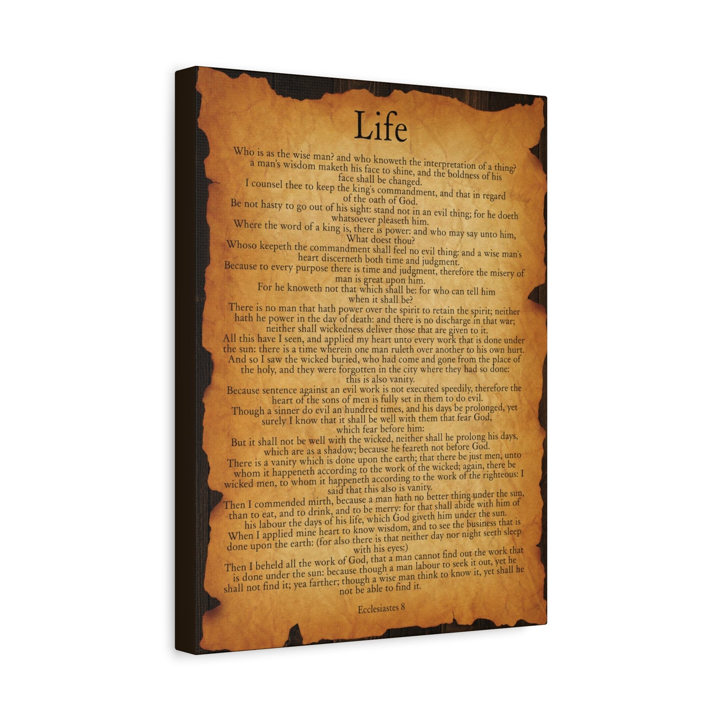 Scripture Walls Life Ecclesiastes 8 Gold Brown Bible Verse Canvas Christian Wall Art Ready to Hang