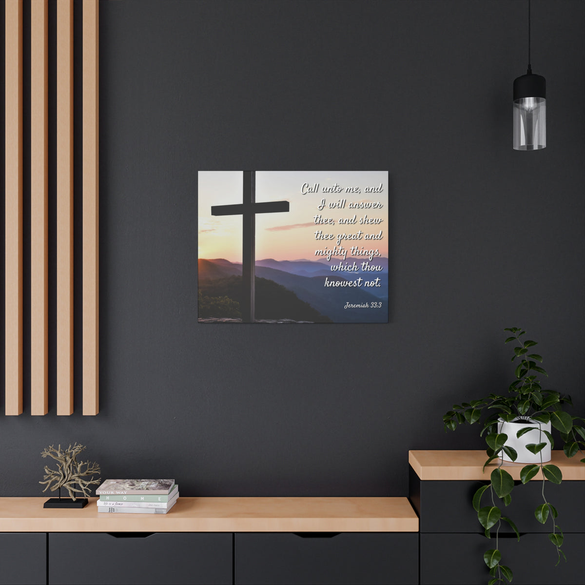 Scripture Canvas Mighty Things Jeremiah 33:3 Christian Wall Art Bible Verse Print Ready to Hang