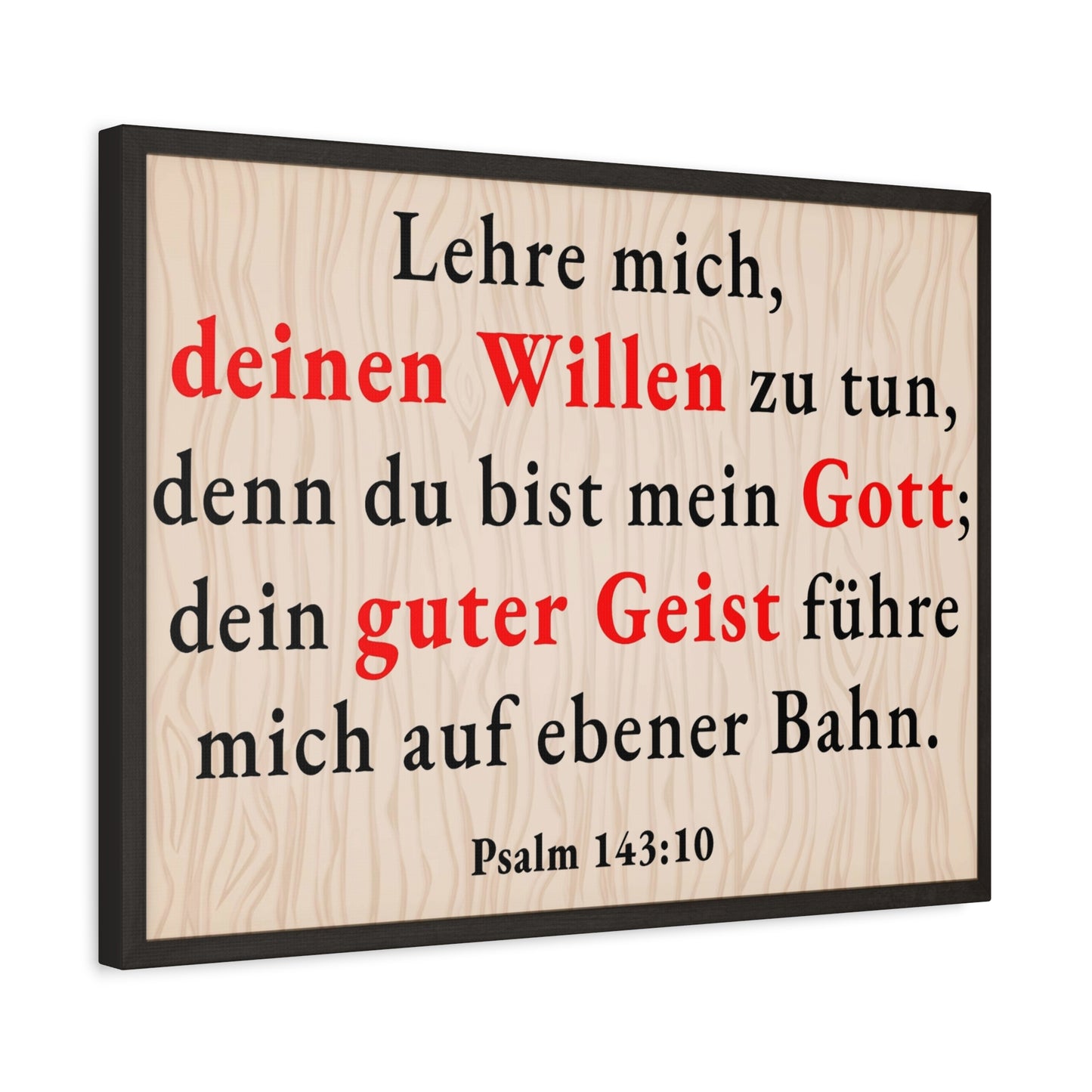 Scripture Walls Psalm 143:10 Doing Your Will German Bible Verse Canvas Christian Wall Art Ready to Hang Unframed