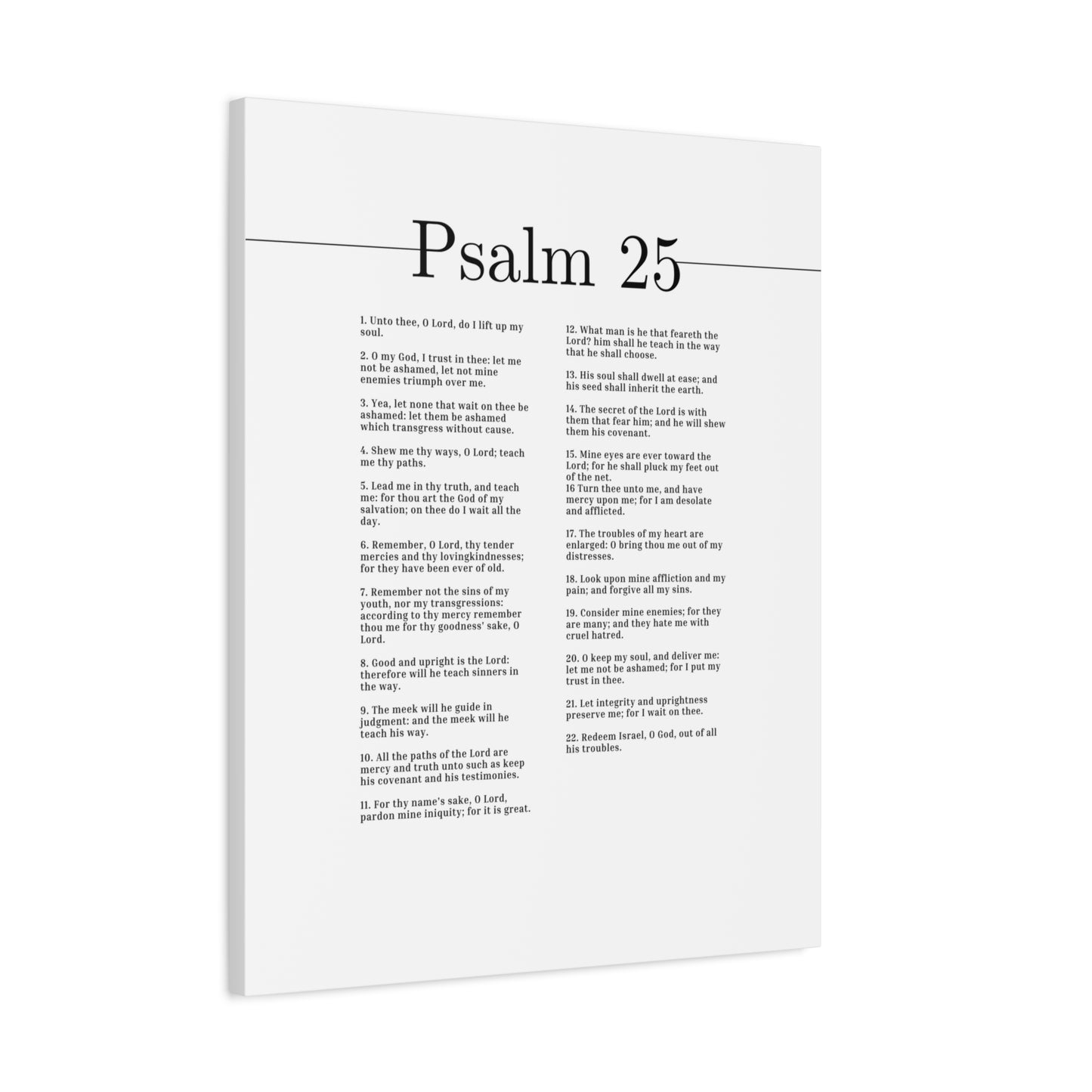 Scripture Canvas O Lord, Teach Me Thy Paths Psalm 25 Christian Wall Art Bible Verse Print Ready to Hang