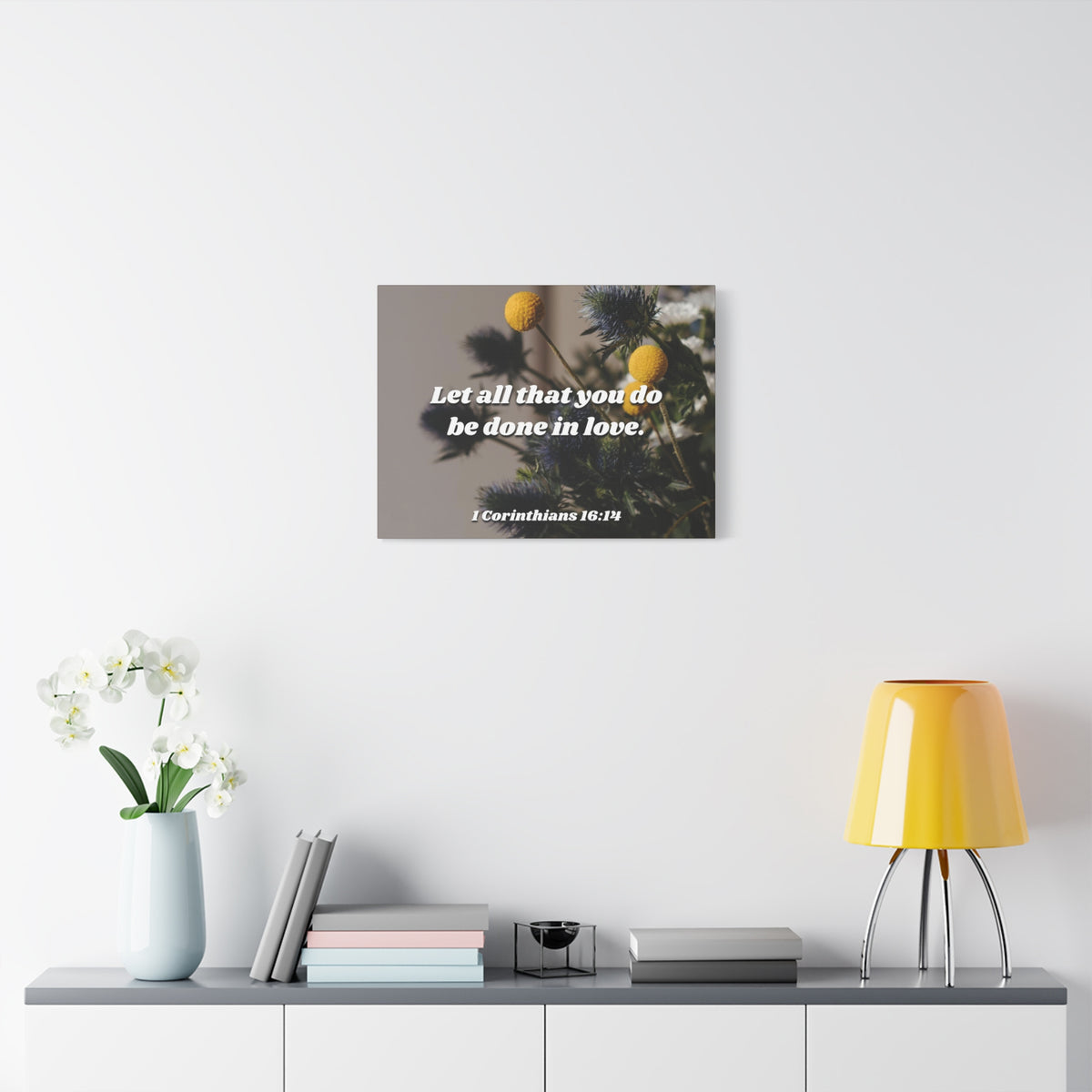 Scripture Canvas Be Done In Love 1 Corinthians 16:14 Christian Wall Art Bible Verse Print Ready to Hang