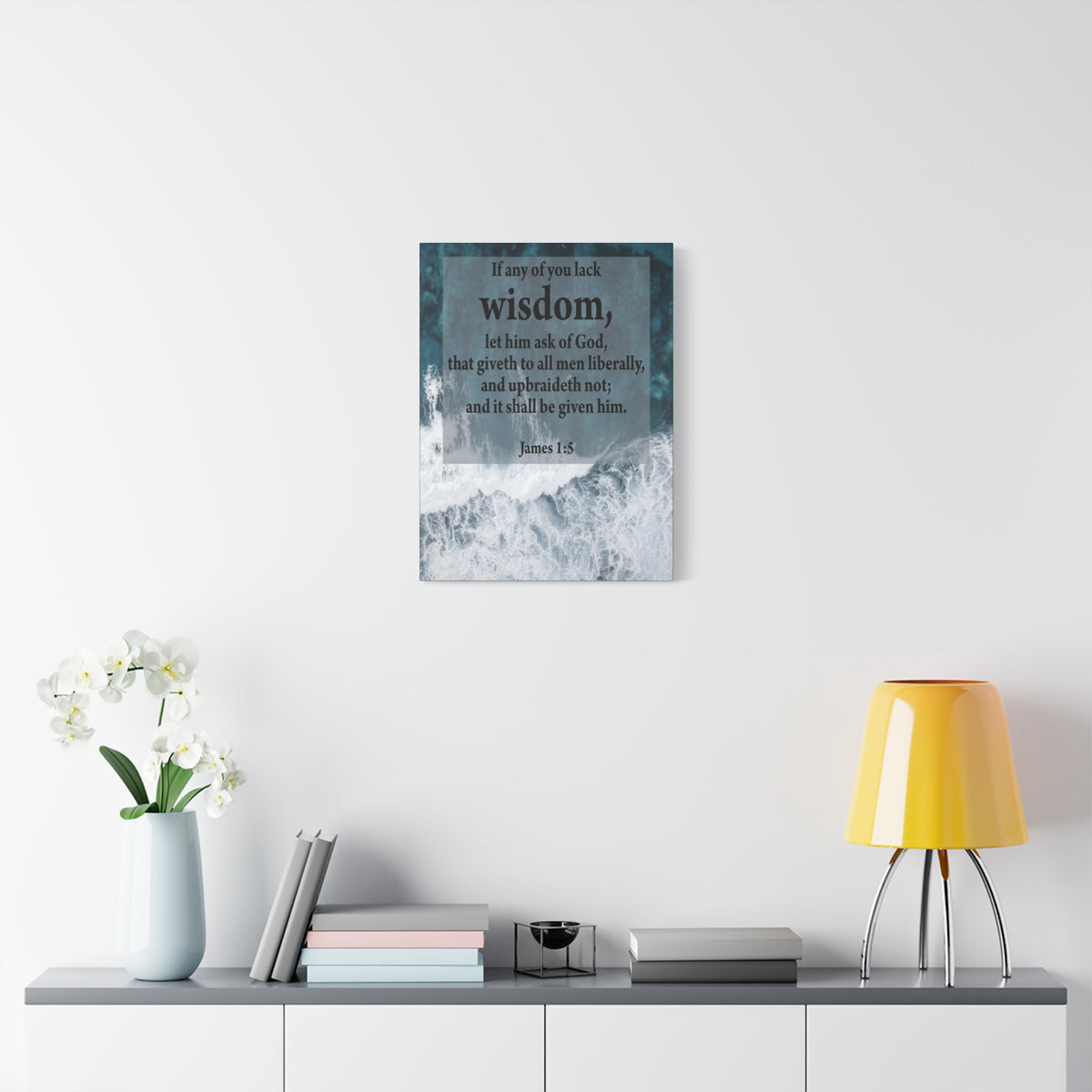 Scripture Canvas Lack Wisdom James 1:5 Christian Wall Art Bible Verse Print Ready to Hang