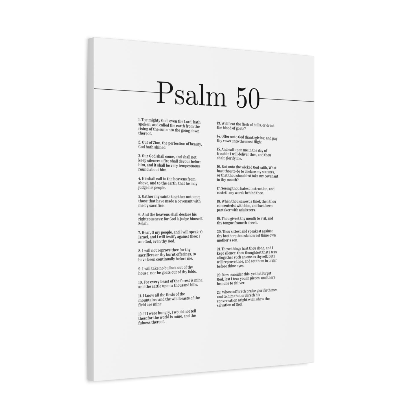 Scripture Canvas Our God Shall Come Psalm 50 Christian Wall Art Bible Verse Print Ready to Hang
