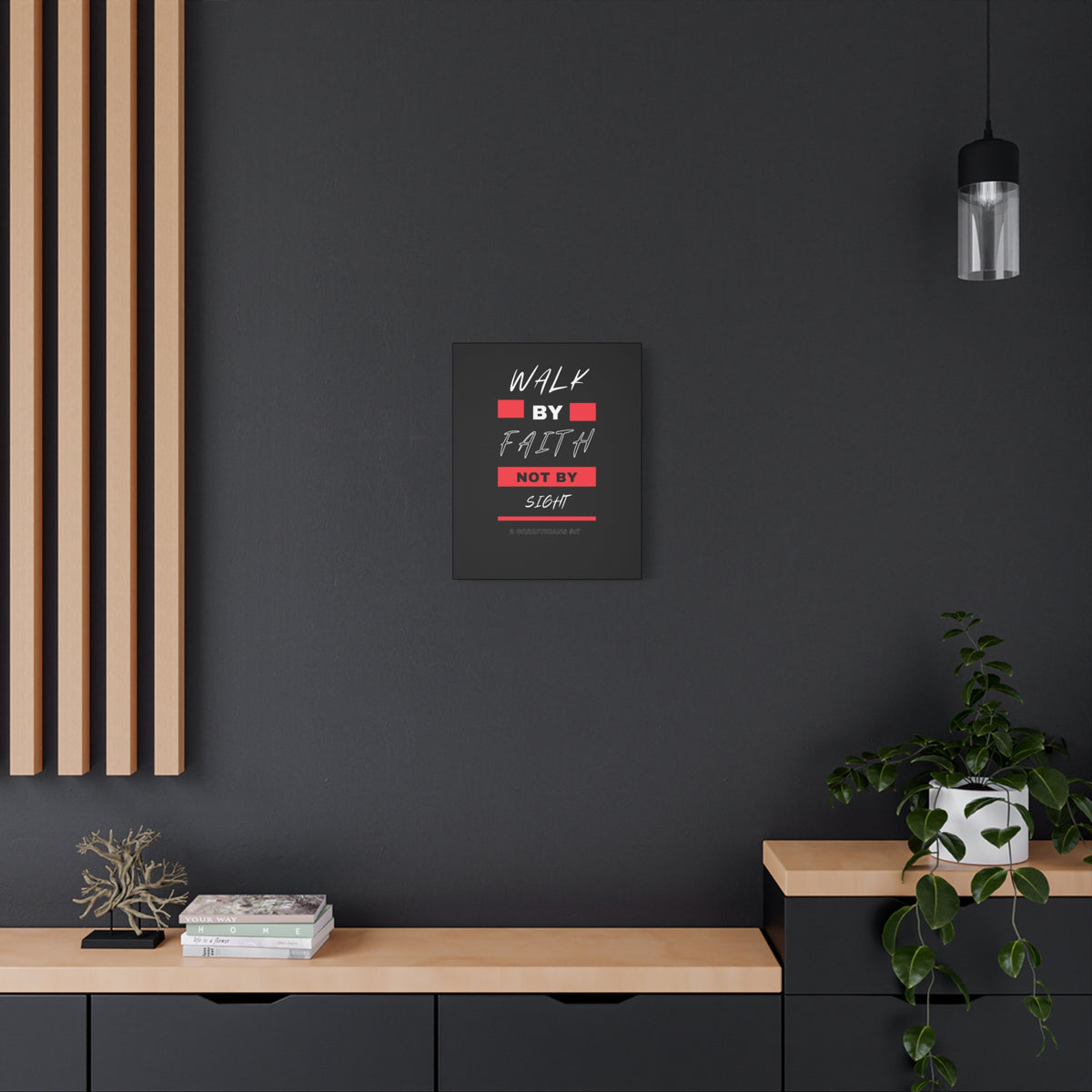 Scripture Canvas Walk By Faith 2 Corinthians 5:7 Christian Wall Art Bible Verse Print Ready to Hang