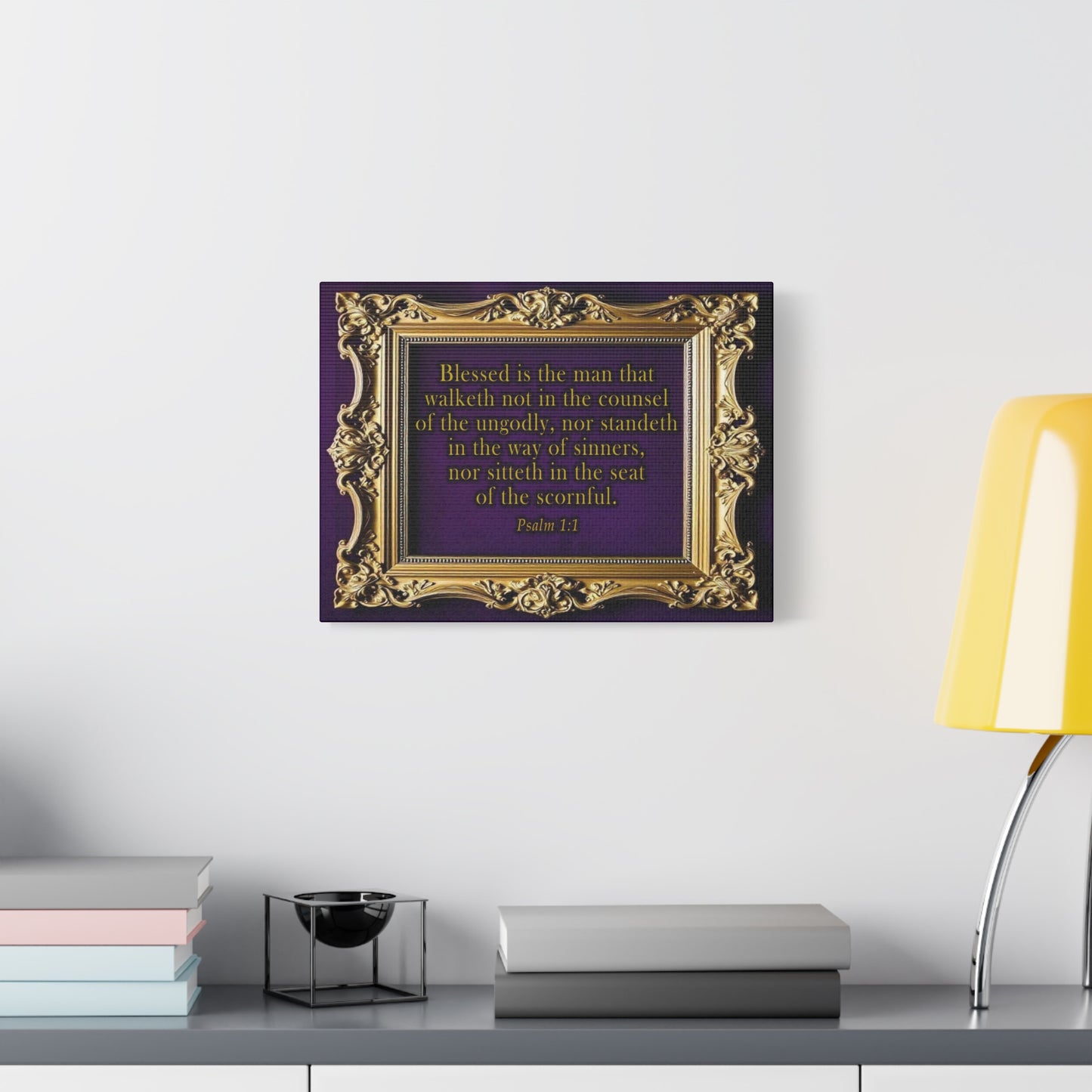 Scripture Walls Psalm 1:1 KJV Bible Verse Canvas Christian Wall Art Ready to Hang Unframed