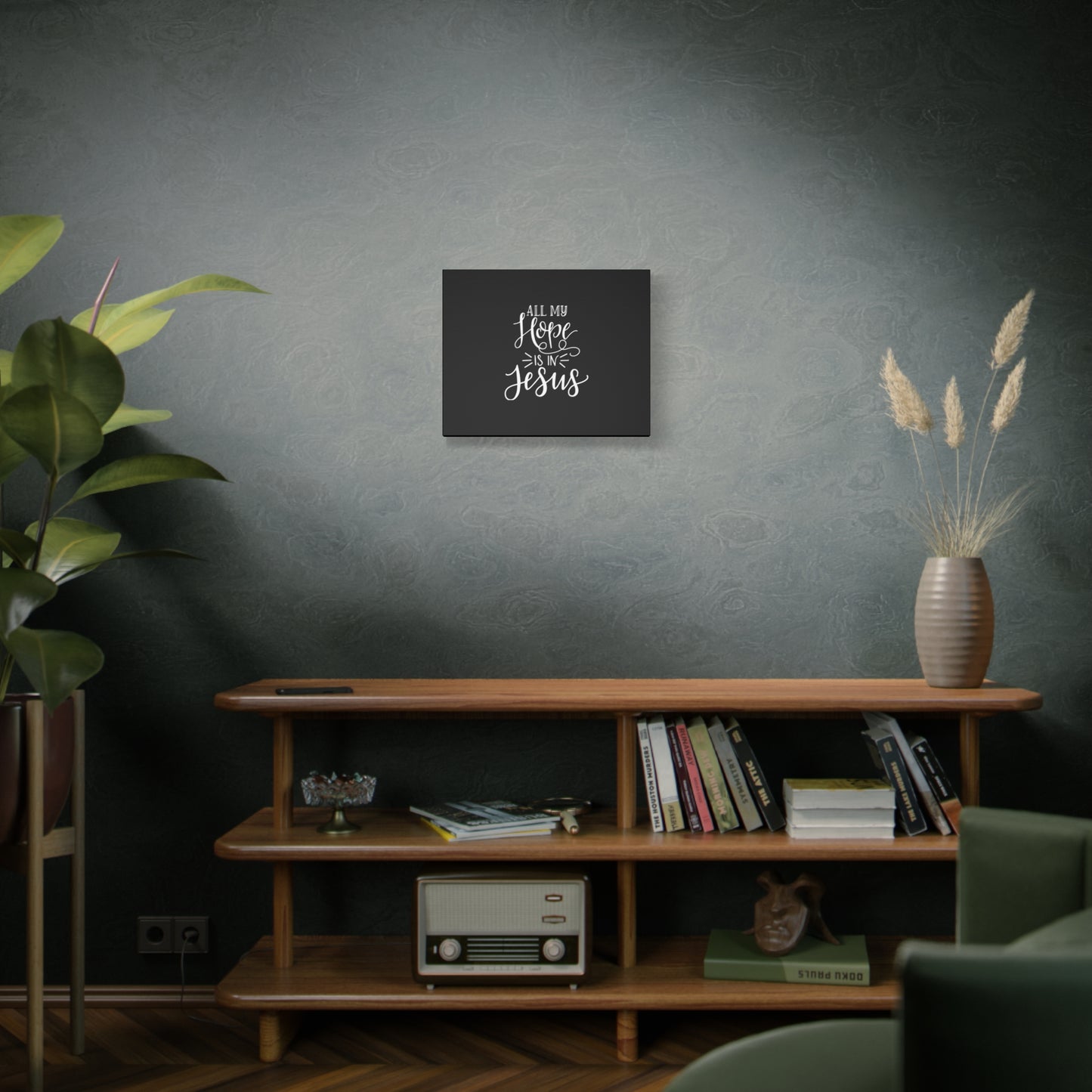 Scripture Canvas All My Hope Is In Psalm 62:5 Jesus Christian Wall Art Bible Verse Print Ready to Hang