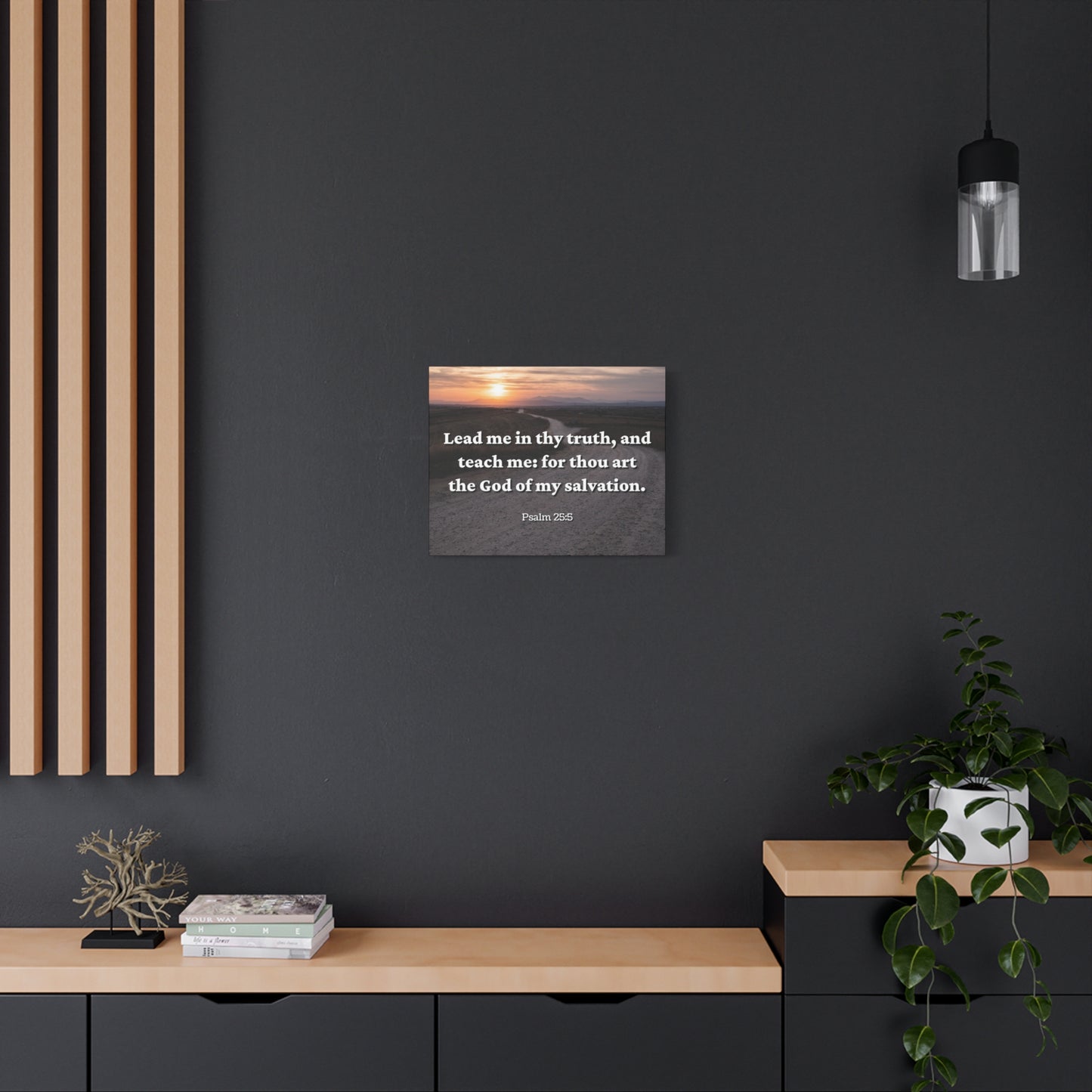Scripture Canvas My Salvation Psalm 25:5 Christian Wall Art Bible Verse Print Ready to Hang