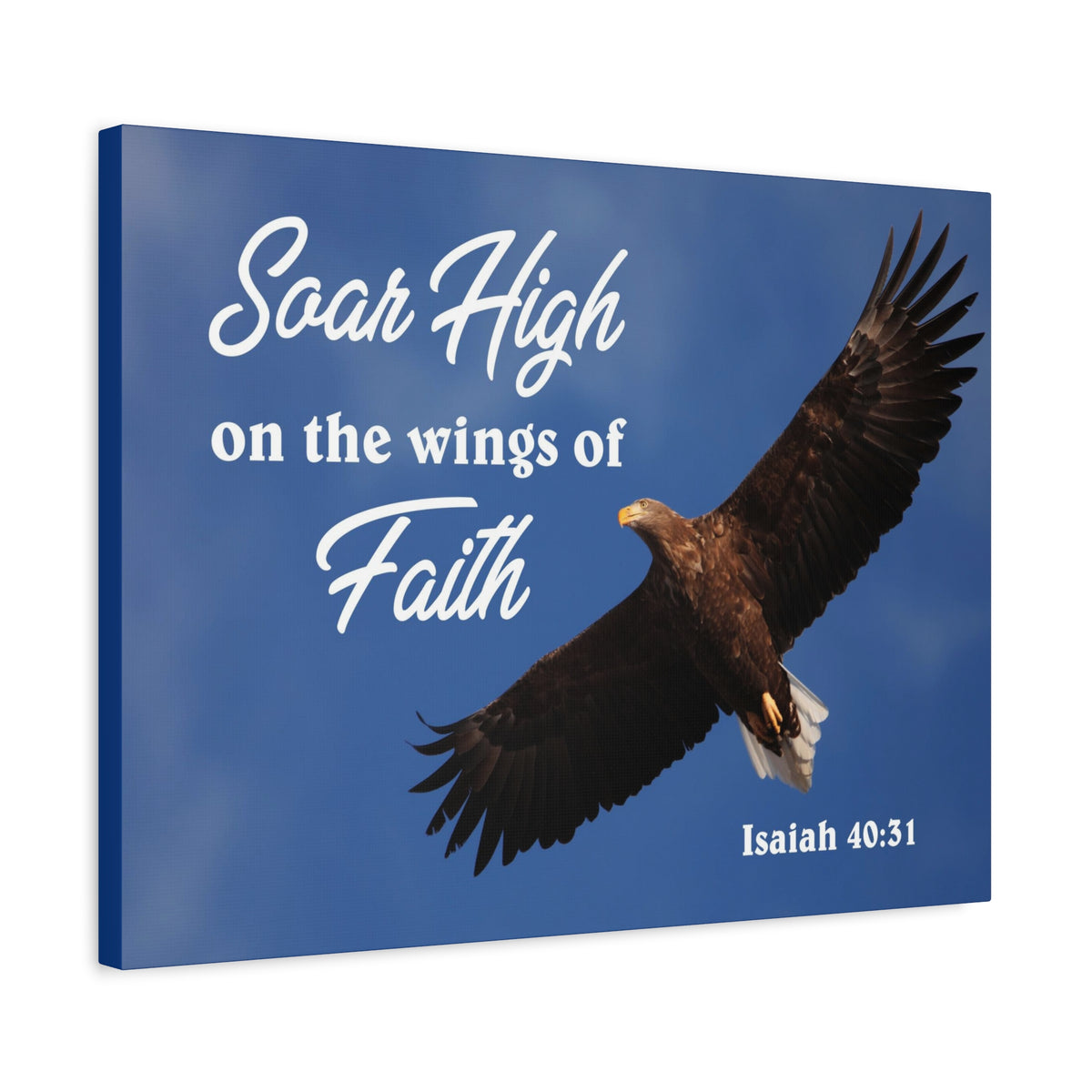 Scripture Canvas Soar High Isaiah 40:31 Christian Wall Art Bible Verse Print Ready to Hang