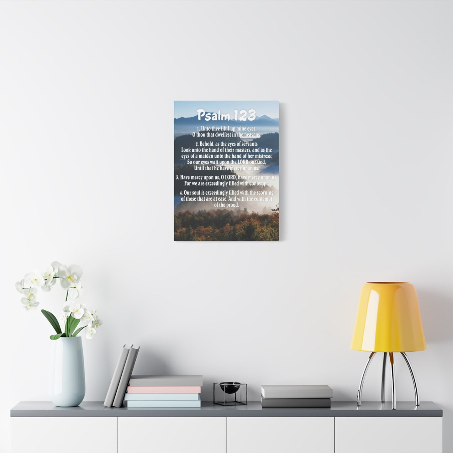 Scripture Walls Unto Thee Psalm 123:3 Christian Wall Art Bible Verse Print Ready to Hang
