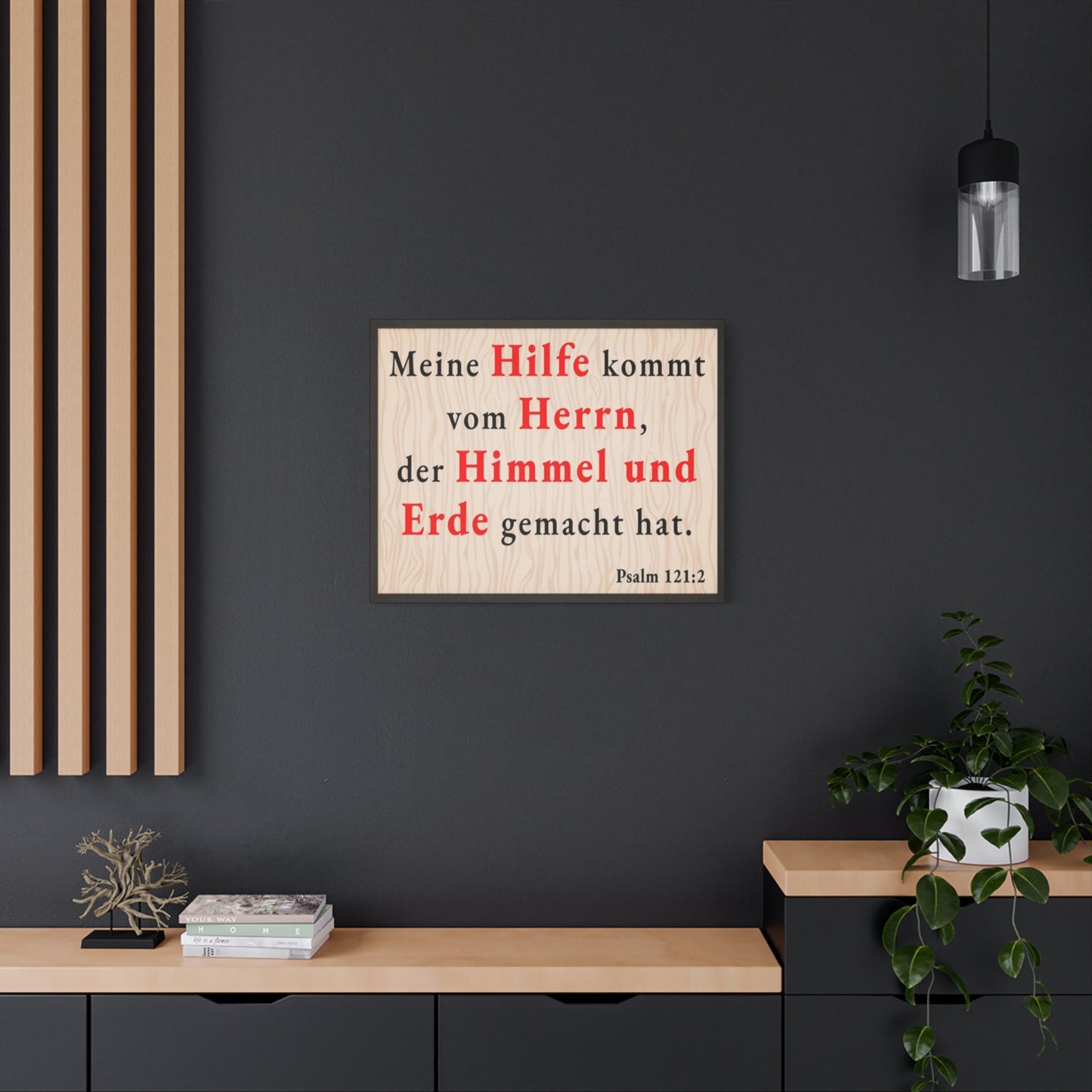 Scripture Walls Psalm 121:2 Help From God German Bible Verse Canvas Christian Wall Art Ready to Hang Unframed