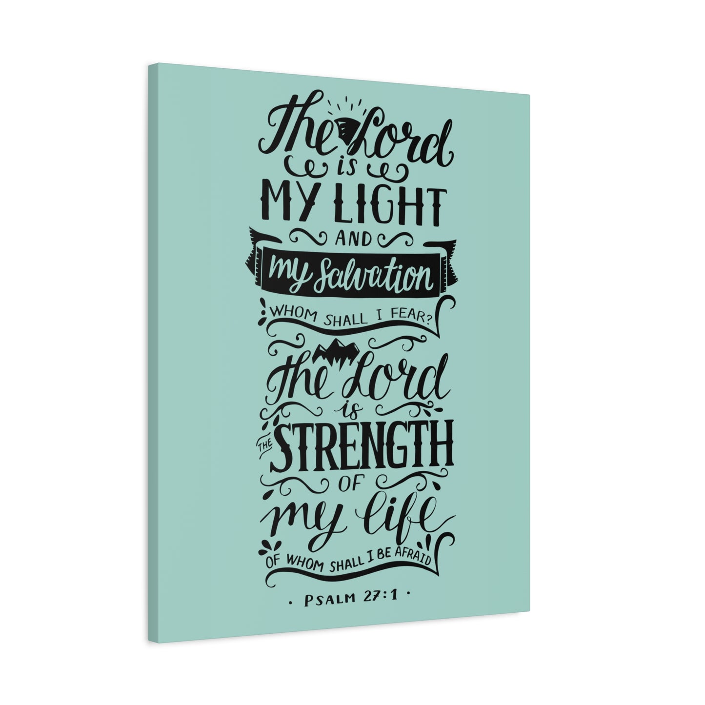Scripture Canvas The Lord Is My Light Psalm 27 :1 Christian Wall Art Bible Verse Print Ready To Hang