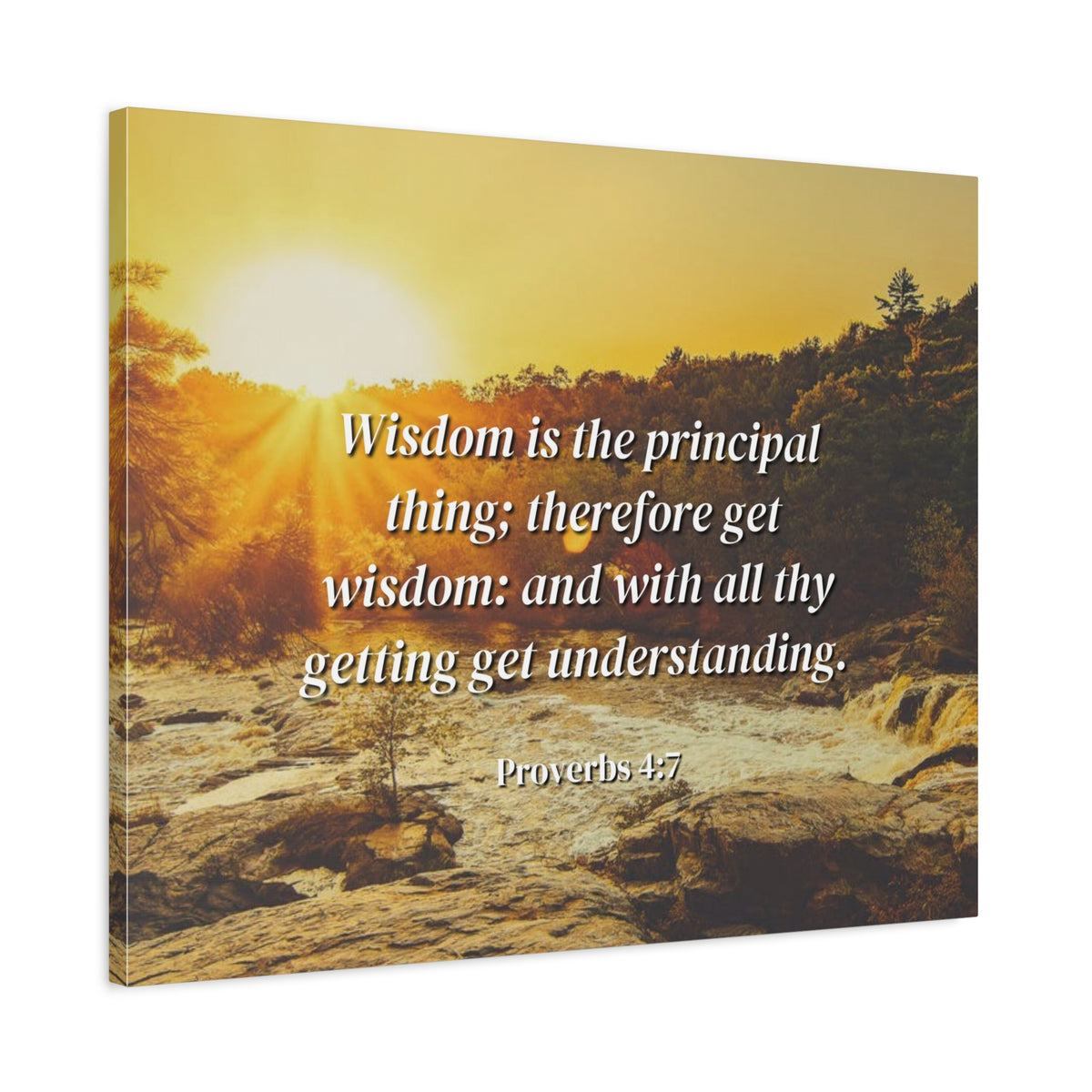 Scripture Canvas Understanding Proverbs 4:7 Christian Wall Art Bible Verse Print Ready to Hang
