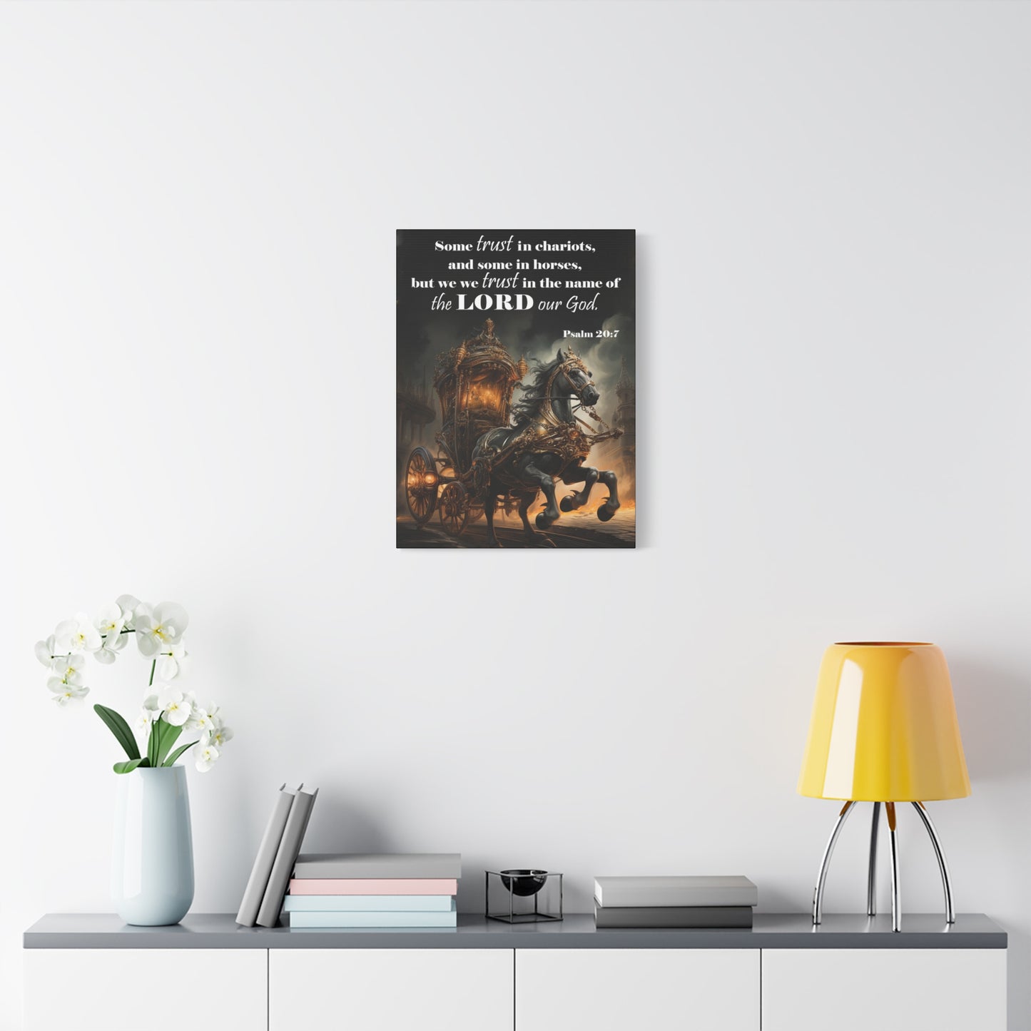 Scripture Walls Trust in the Name of the Lord Psalm 20:7 Christian Wall Art Print Ready to Hang Unframed