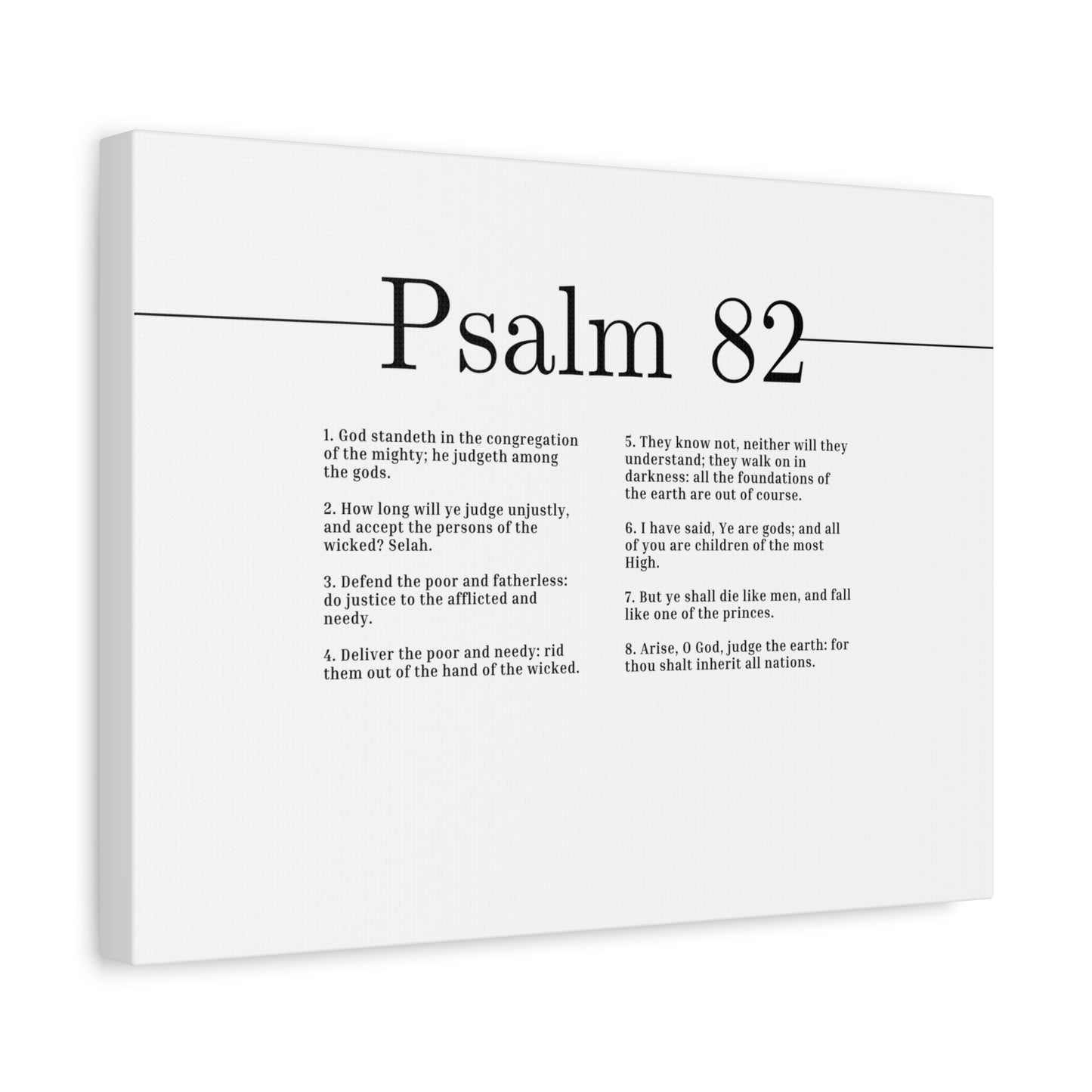 Scripture Canvas Arise, O God Psalm 82 Christian Wall Art Bible Verse Print Ready to Hang