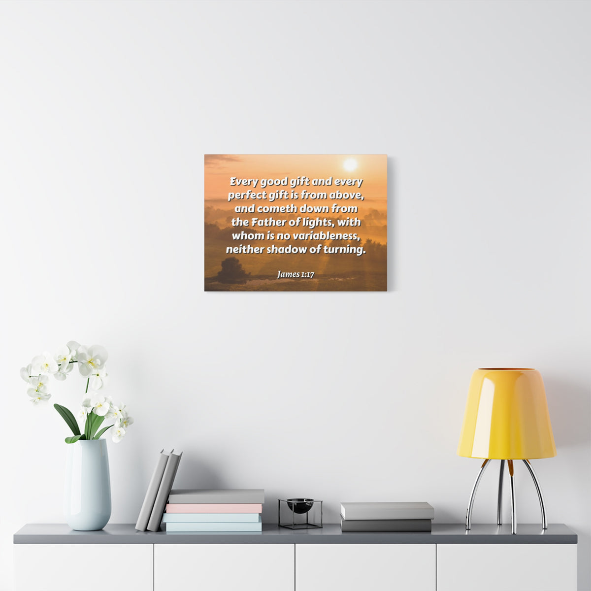 Scripture Canvas Father Of Light James 1:17 Christian Wall Art Bible Verse Print Ready to Hang