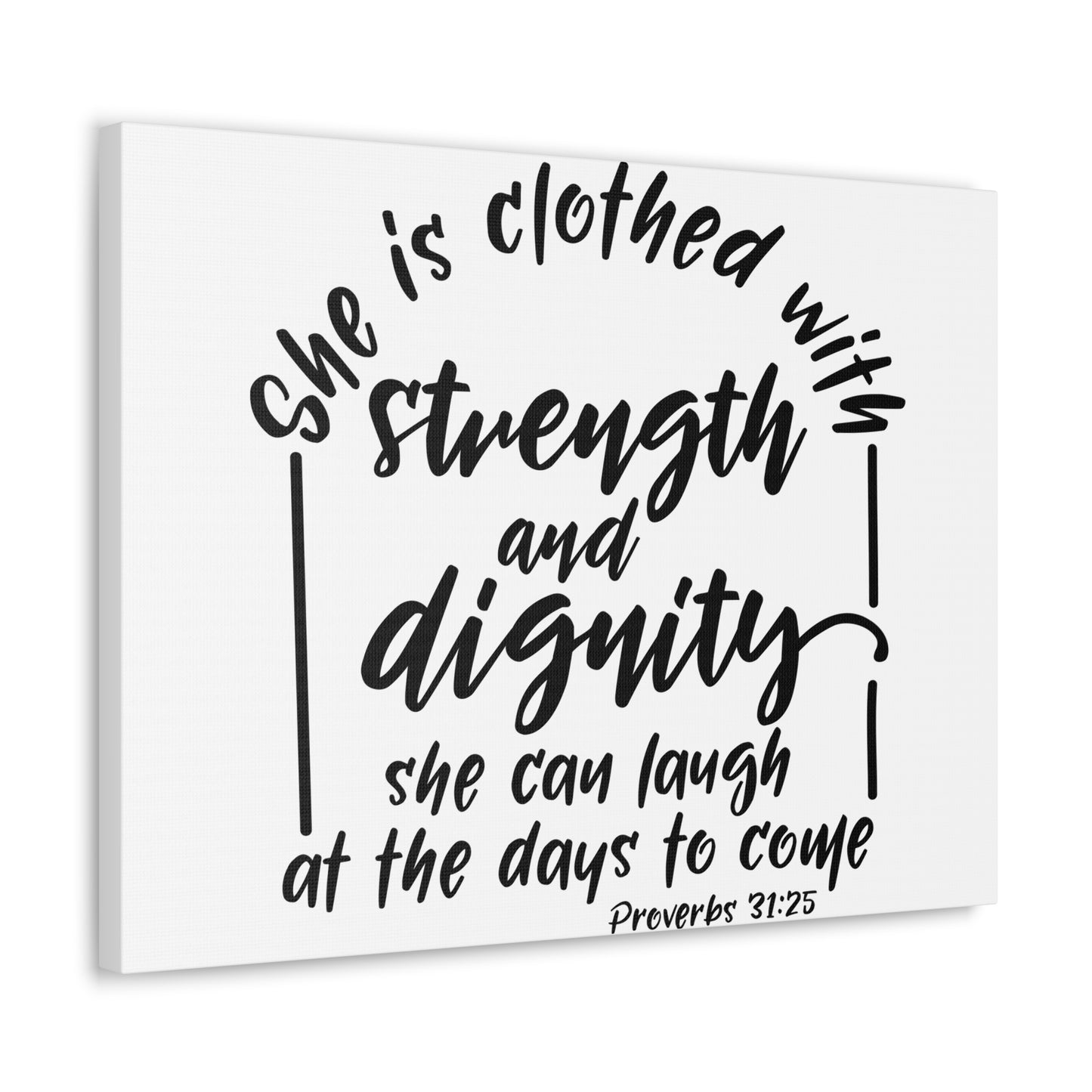 With Strength And Dignity Proverbs 31:25 Christian Wall Art Bible Verse Print Ready to Hang