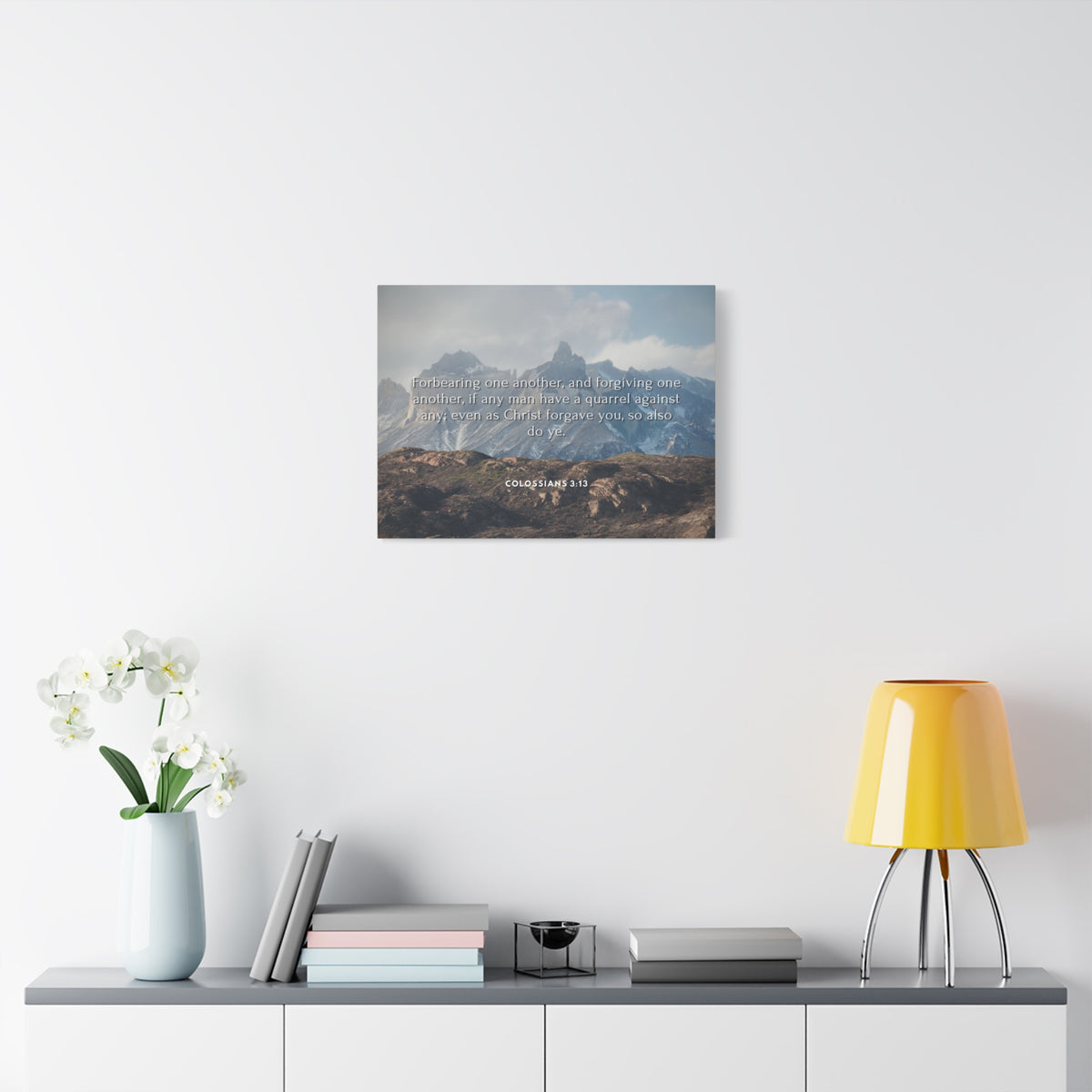 Scripture Canvas Forgiving One Another Colossians 3:13 Christian Wall Art Bible Verse Print Ready to Hang