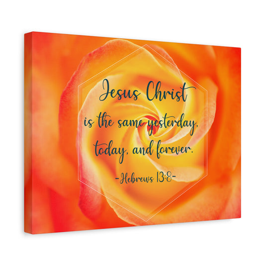 Scripture Canvas Today And Forever Hebrews 13:8 Christian Wall Art Bible Verse Print Ready to Hang