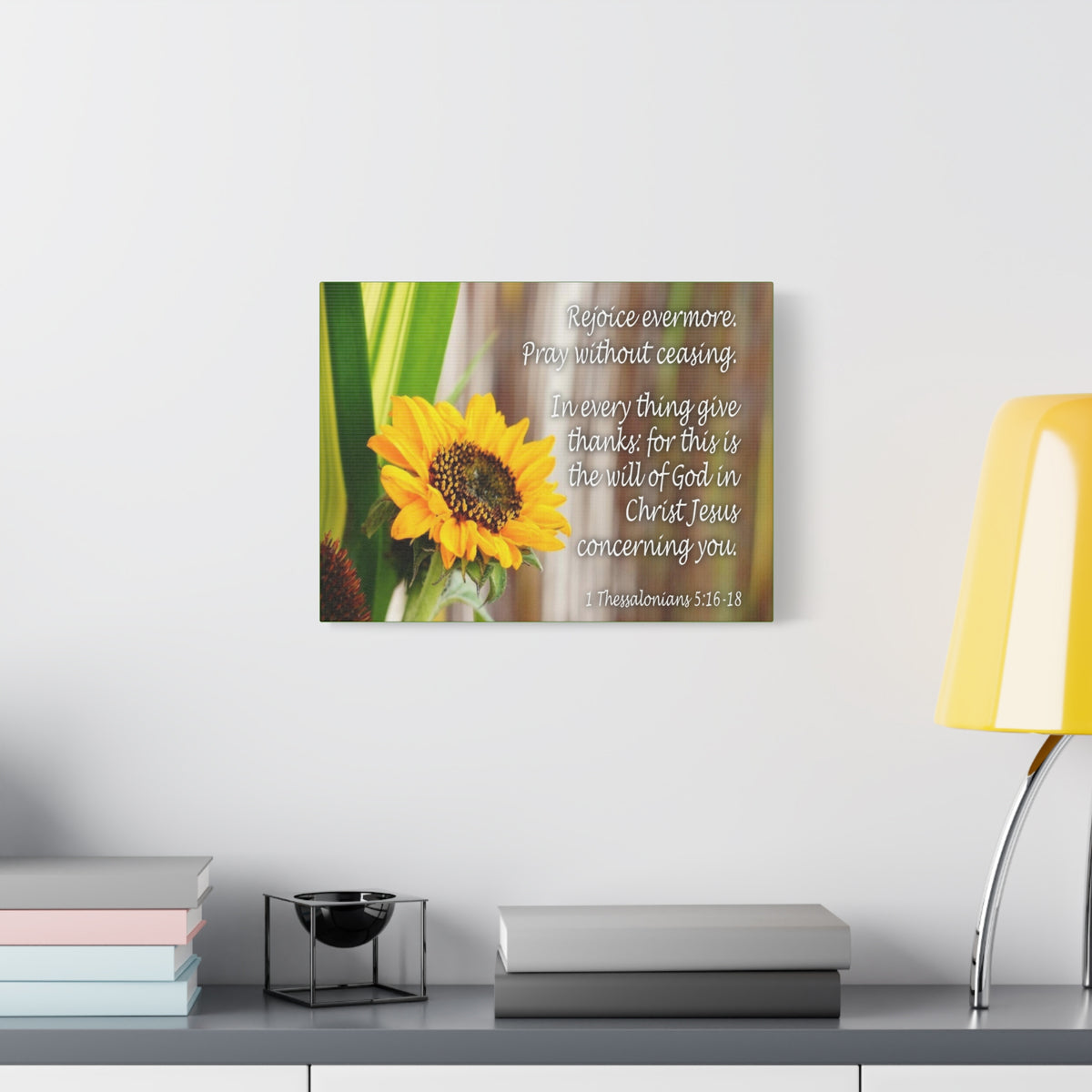 Scripture Canvas Rejoice Evermore 1 Thessalonians 5:16-18 Christian Wall Art Bible Verse Print Ready to Hang