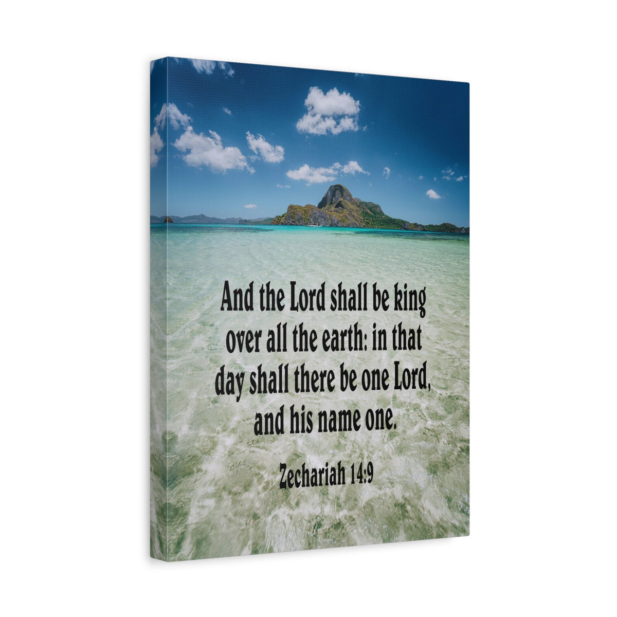 Scripture Canvas The Lord Shall Be King Zechariah 14:9 Christian Wall Art Bible Verse Print Ready to Hang