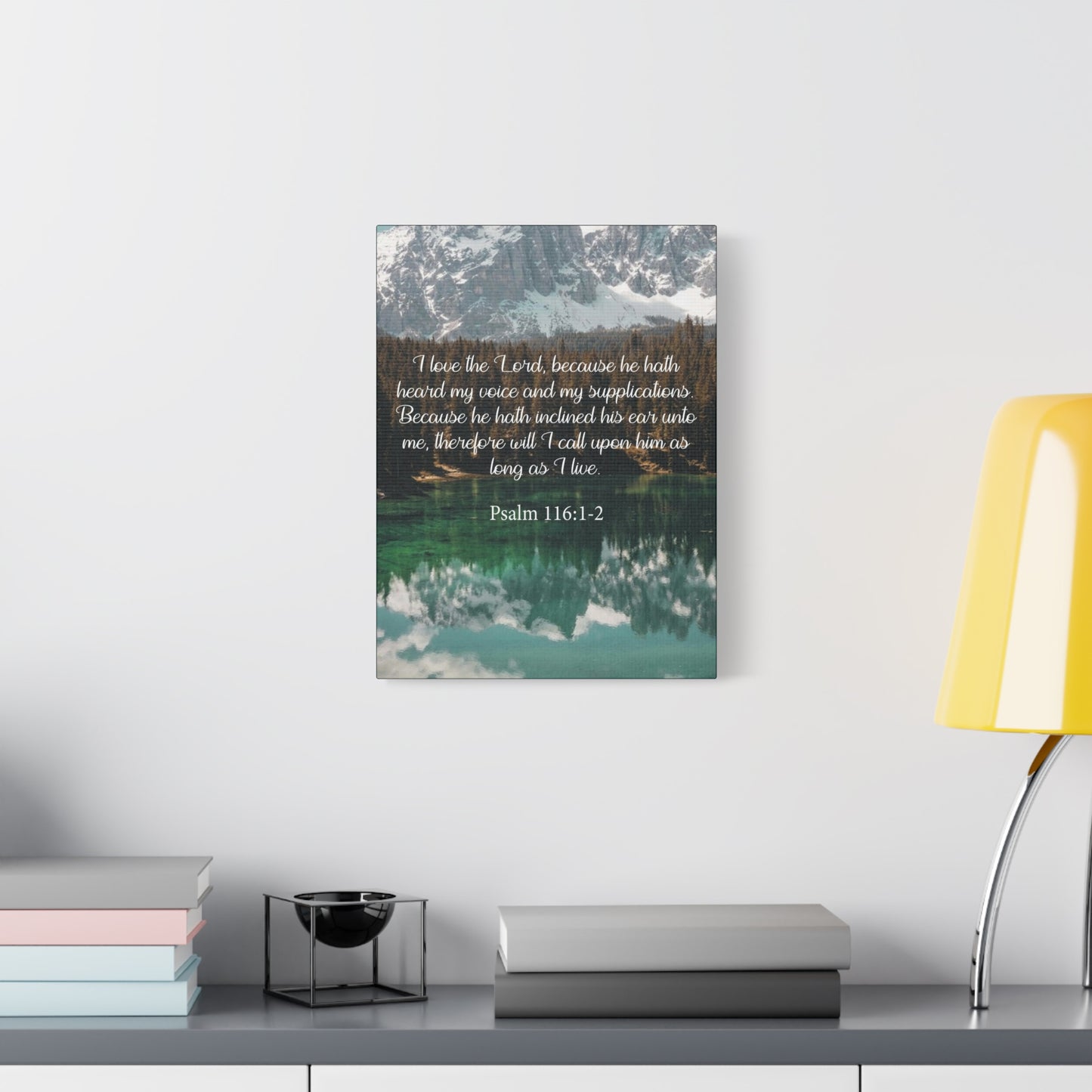 Bible Verse Canvas I Love The Lord Psalm 116:1-2 Christian Home Décor Wall Art Scripture Ready to Hang Faith Print