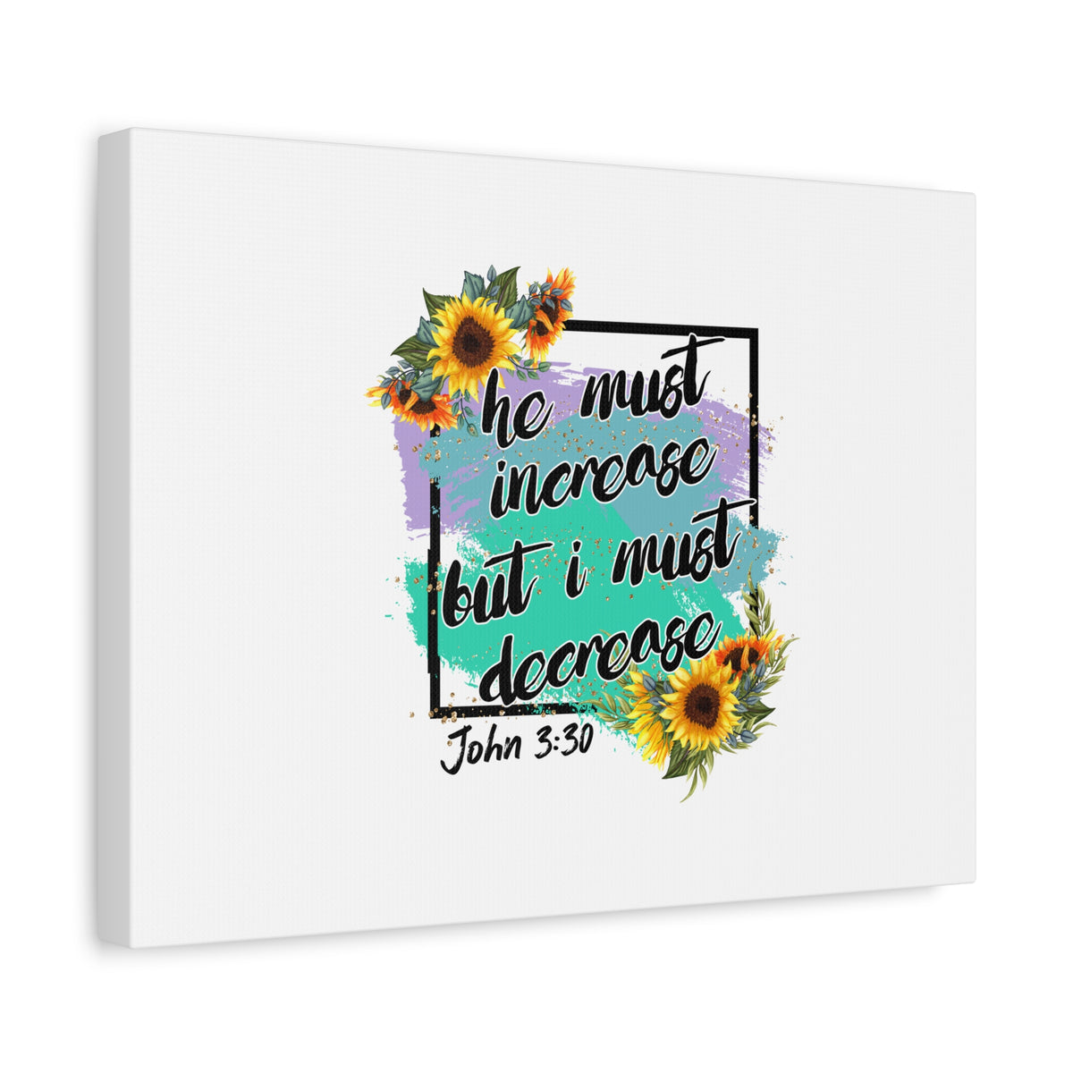 Scripture Canvas He Must Increase John 3:30 Christian Wall Art Bible Verse Print Ready to Hang