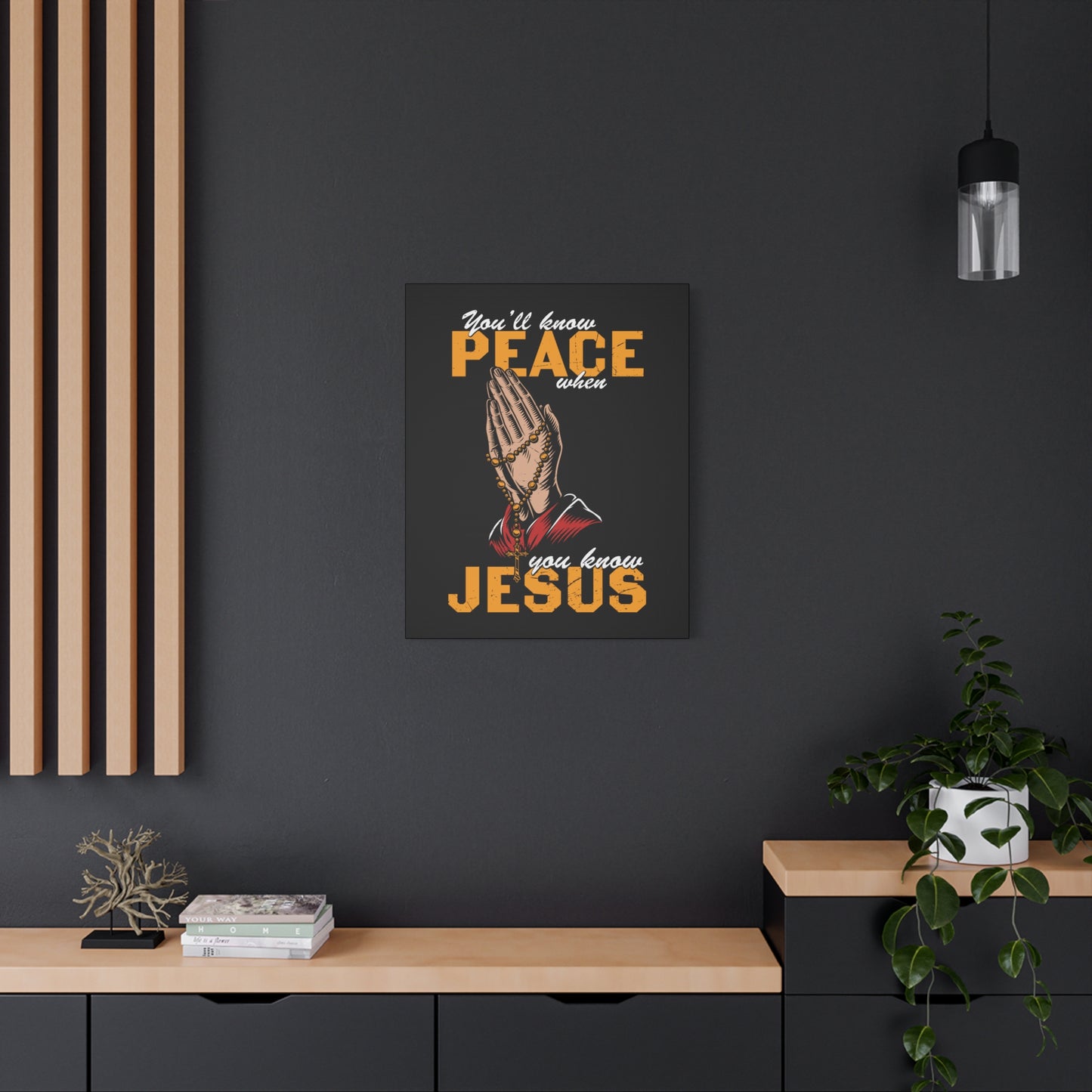 Scripture Canvas You'll Know Peace Rosary Psalms 96:1-13 Christian Wall Art Bible Verse Print Ready to Hang