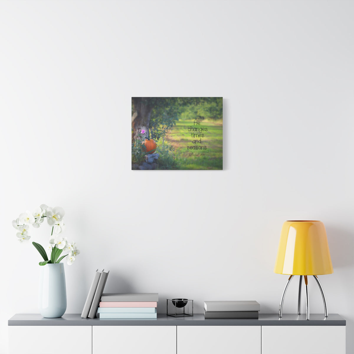 Scripture Canvas Times And Seasons Daniel 2:21 Christian Wall Art Bible Verse Print Ready to Hang