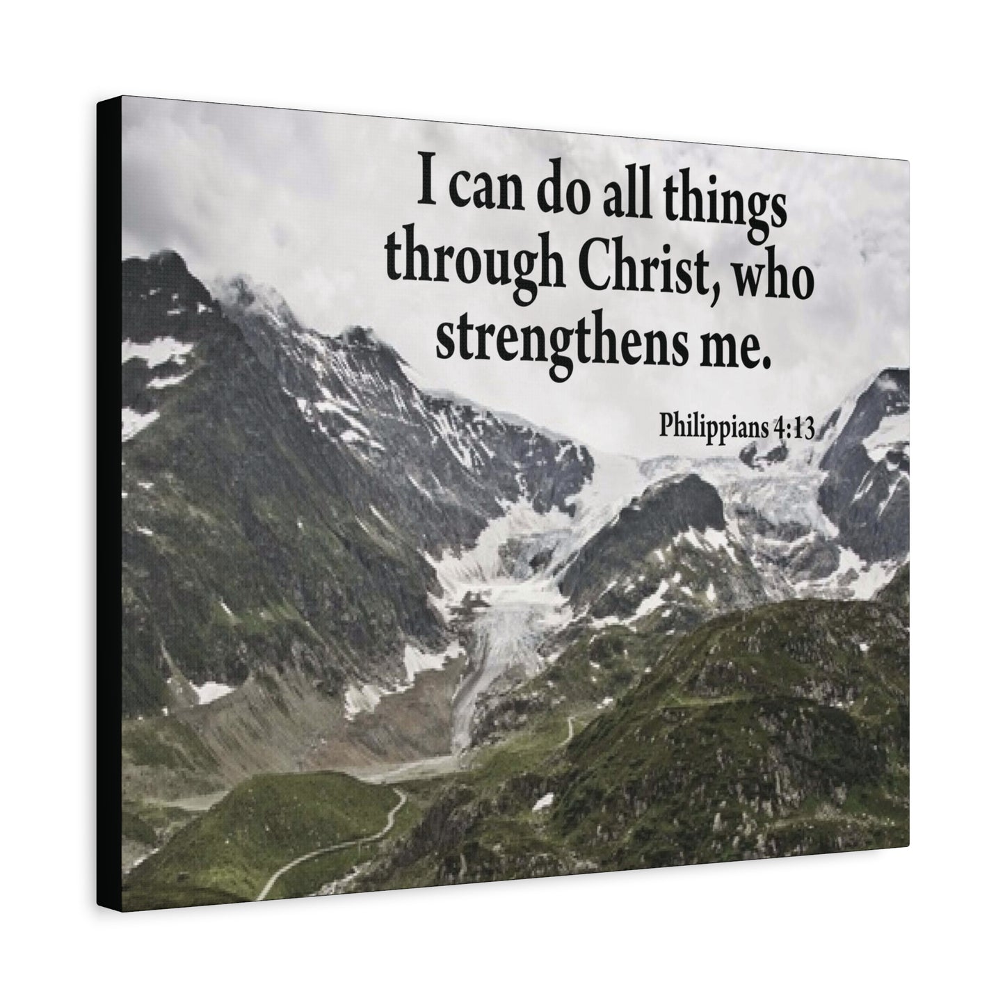 Scripture Canvas Christ Strenthens Me Philippians 4:13 Christian Wall Art Bible Verse Print Ready to Hang
