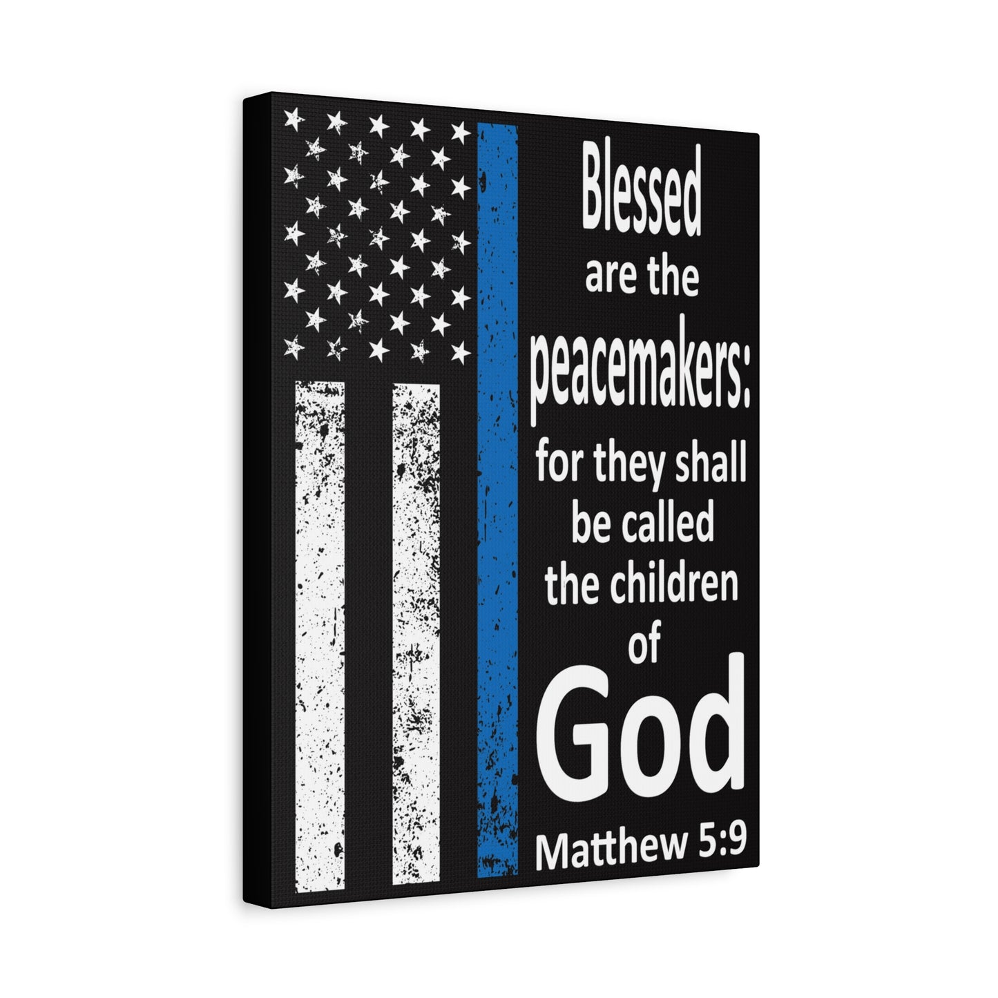 Scripture Walls Matthew 5:9 Police Officer Sign Bible Canvas Christian Wall Art Ready to Hang Unframed