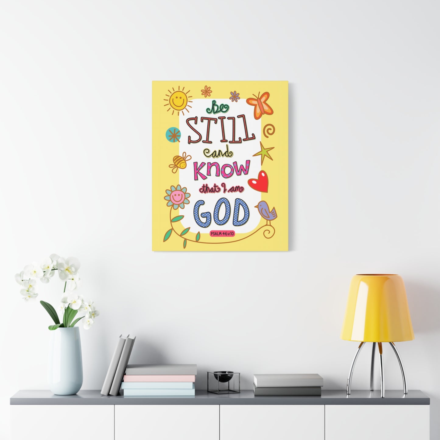 Scripture Walls Know That I Am God Psalm 46:10 Bible Verse Canvas Christian Wall Art Ready to Hang