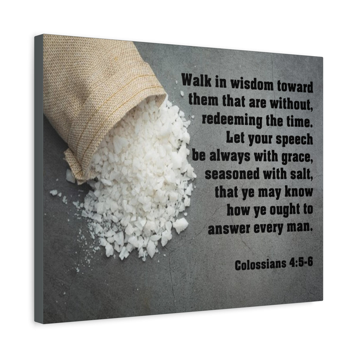 Scripture Canvas Walk in Wisdom Colossians 4:5-6 Christian Wall Art Bible Verse Print Ready to Hang