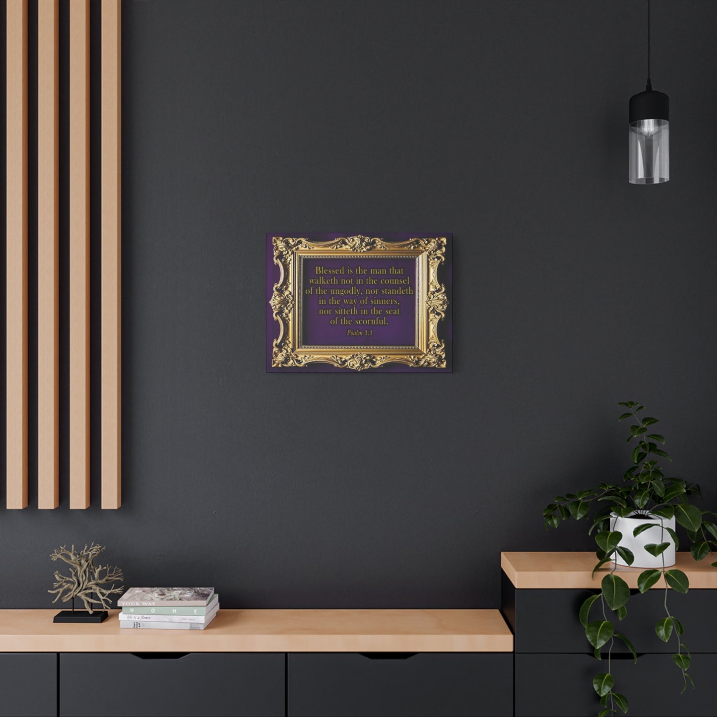 Scripture Walls Psalm 1:1 KJV Bible Verse Canvas Christian Wall Art Ready to Hang Unframed