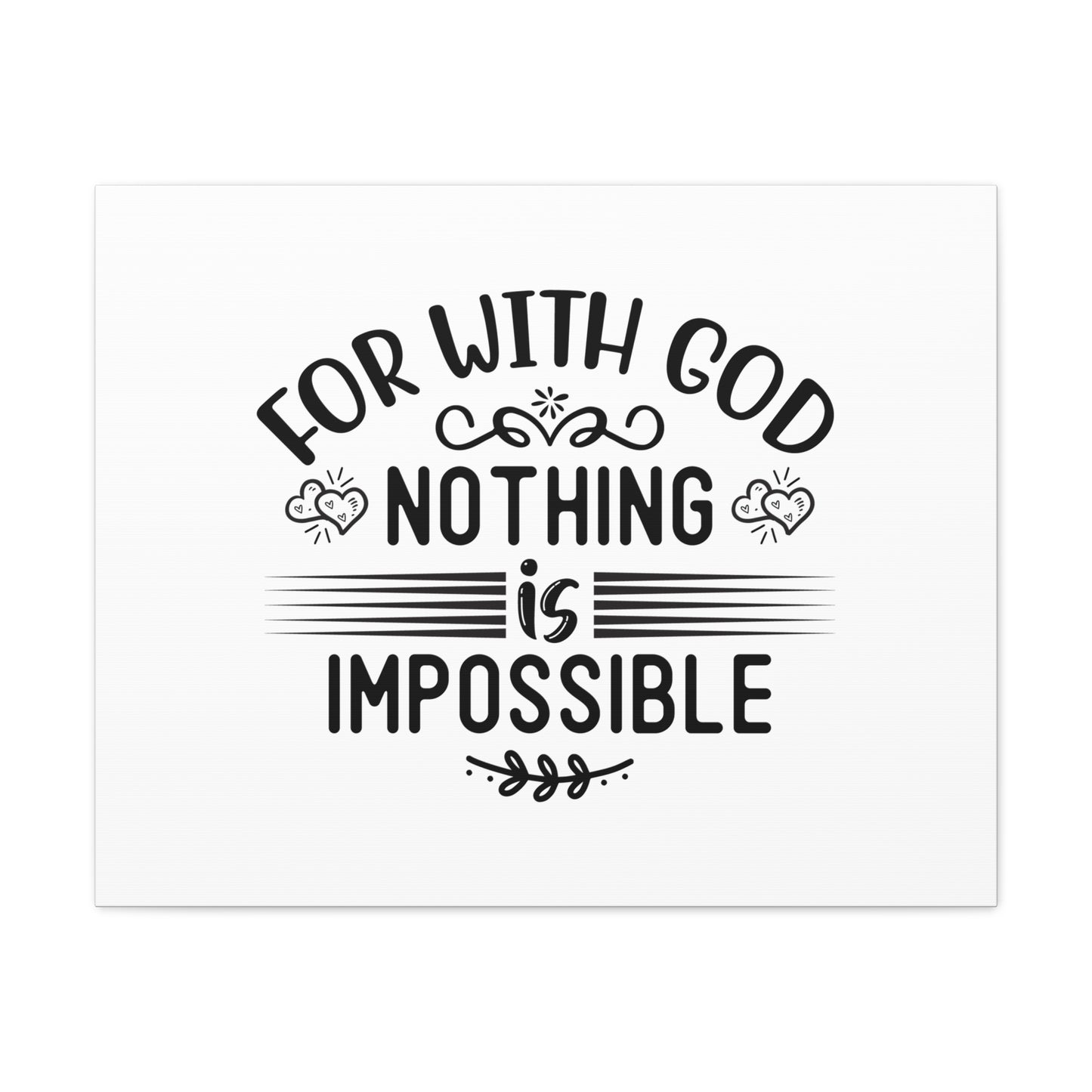 With God Nothing Is Impossible Luke 1:37 Christian Wall Art Bible Verse Print Ready to Hang