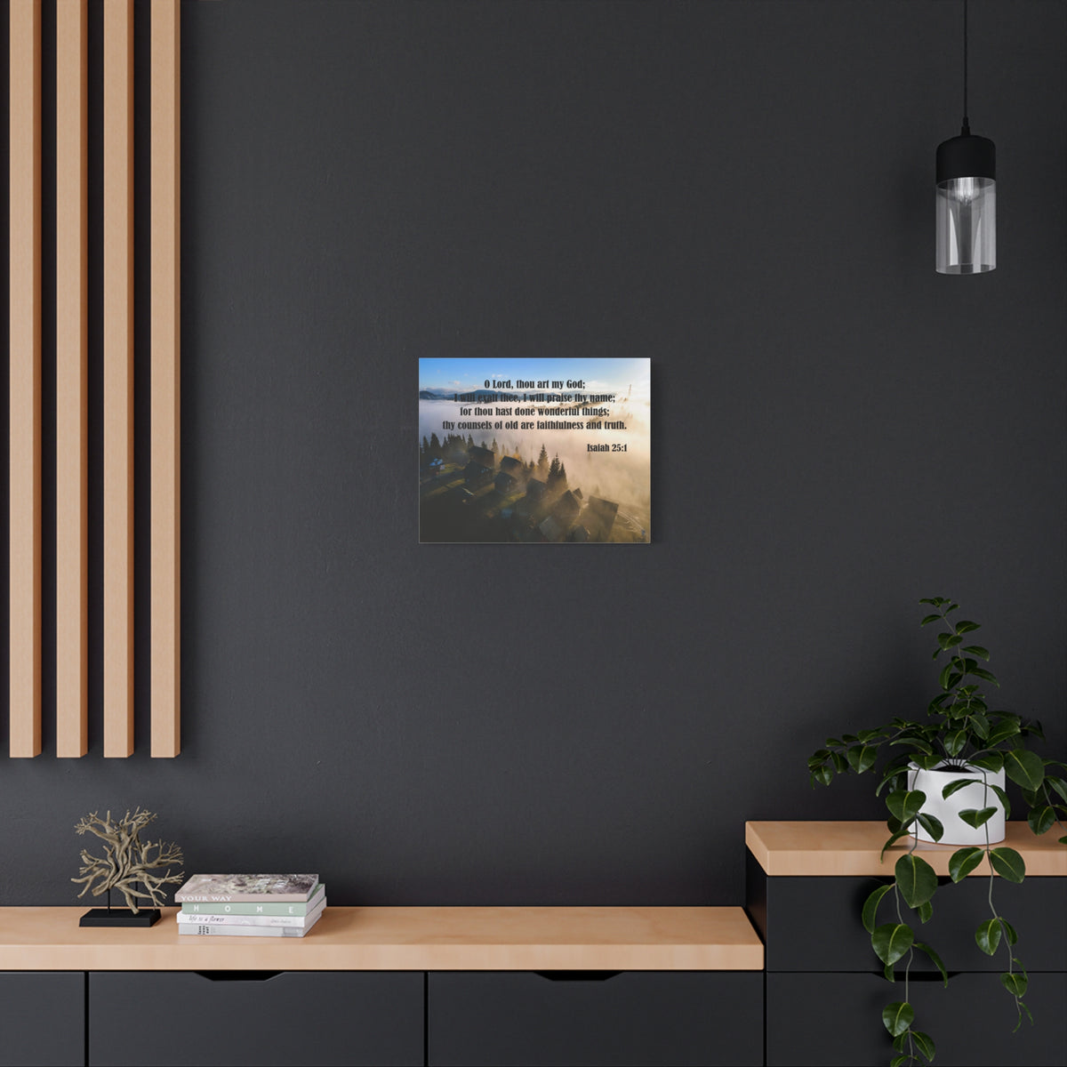 Scripture Canvas Faithfullness and Truth Isaiah 25:1 Christian Wall Art Bible Verse Print Ready to Hang