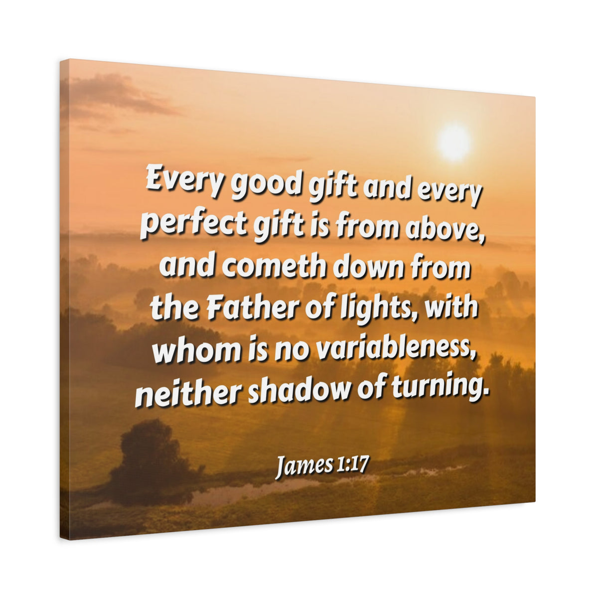 Scripture Canvas Father Of Light James 1:17 Christian Wall Art Bible Verse Print Ready to Hang