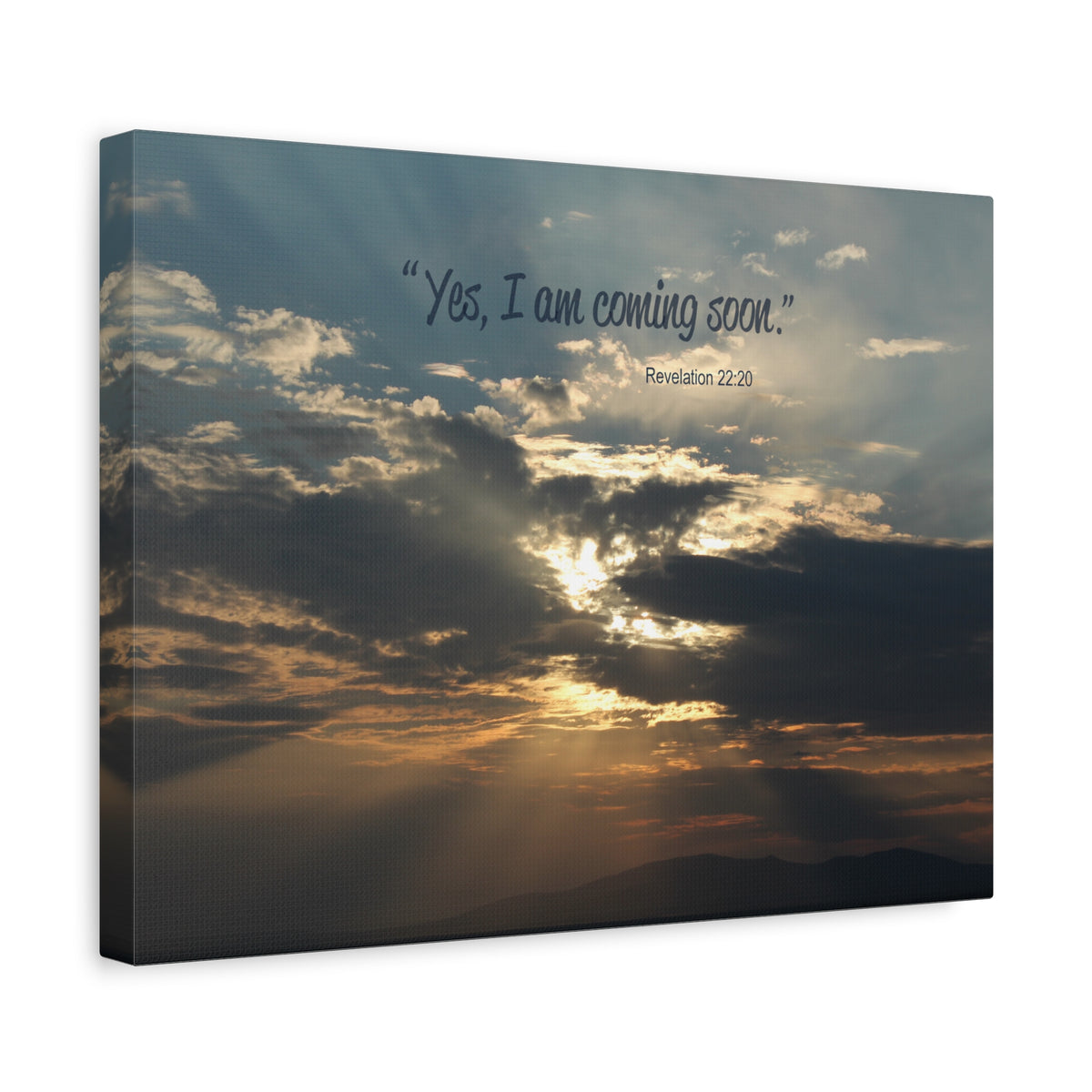 Scripture Canvas I Am Coming Soon Revelation 22:20 Christian Wall Art Bible Verse Print Ready to Hang