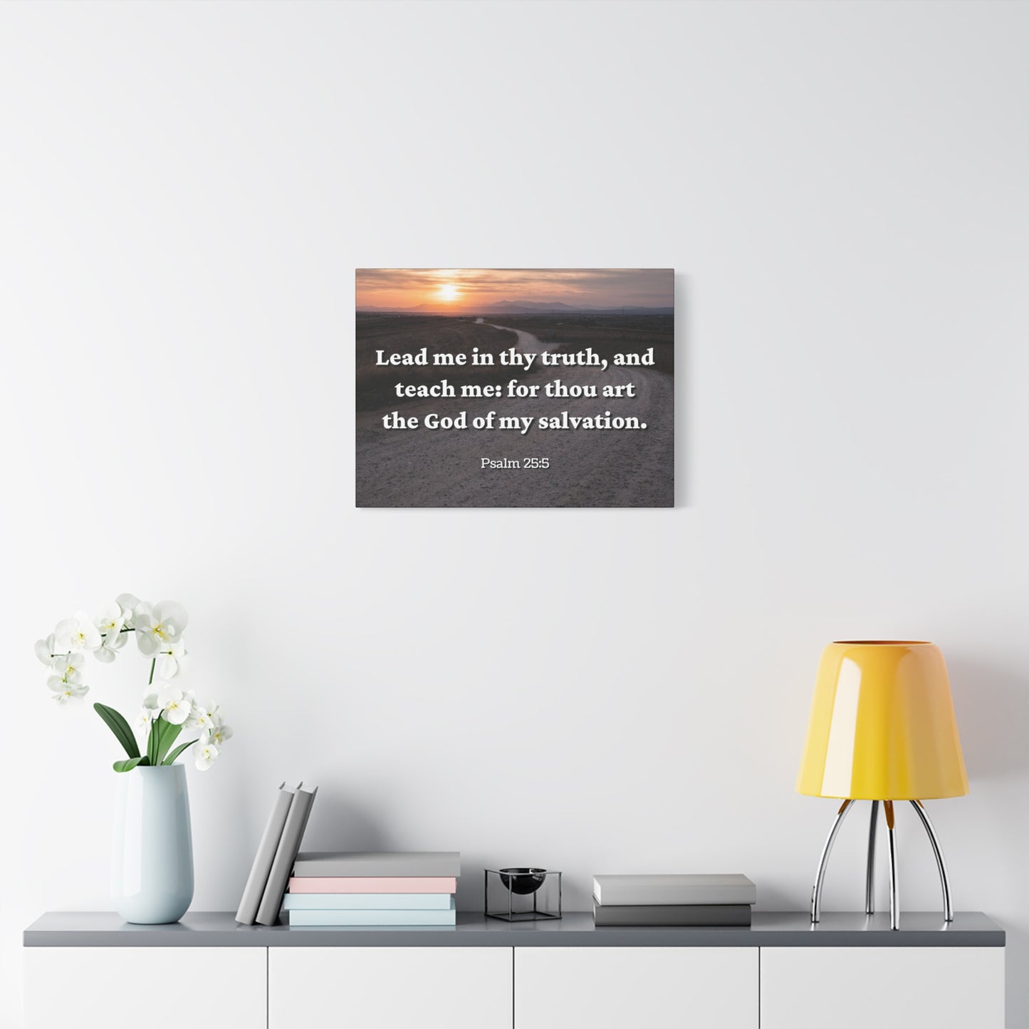 Scripture Canvas My Salvation Psalm 25:5 Christian Wall Art Bible Verse Print Ready to Hang