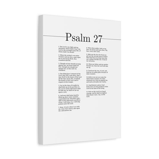 Scripture Canvas The Lord Is My Light And My Salvation Psalm 27 Christian Wall Art Bible Verse Print Ready to Hang