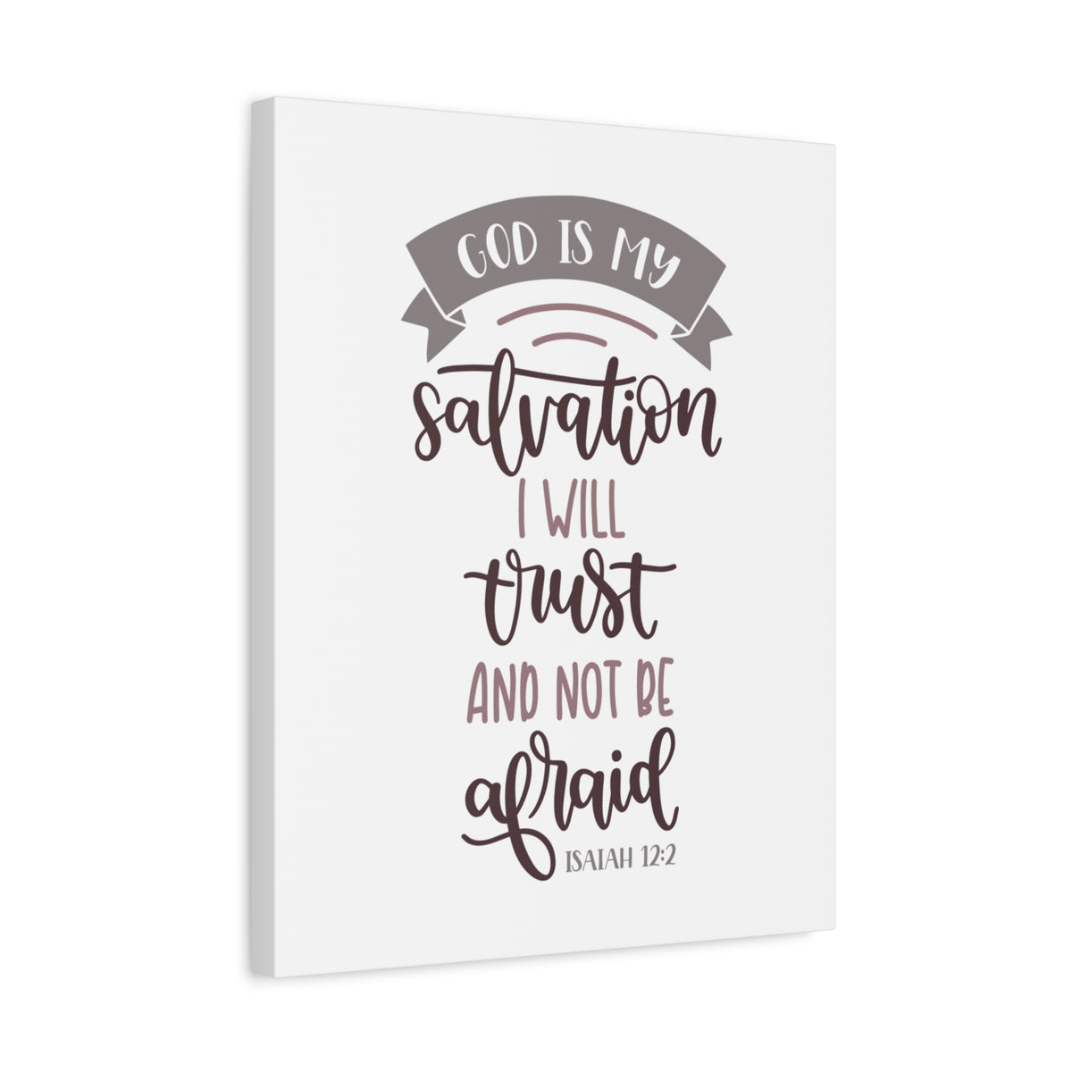 Scripture Canvas I Will Trust Isaiah 12:2 Christian Wall Art Bible Verse Print Ready to Hang