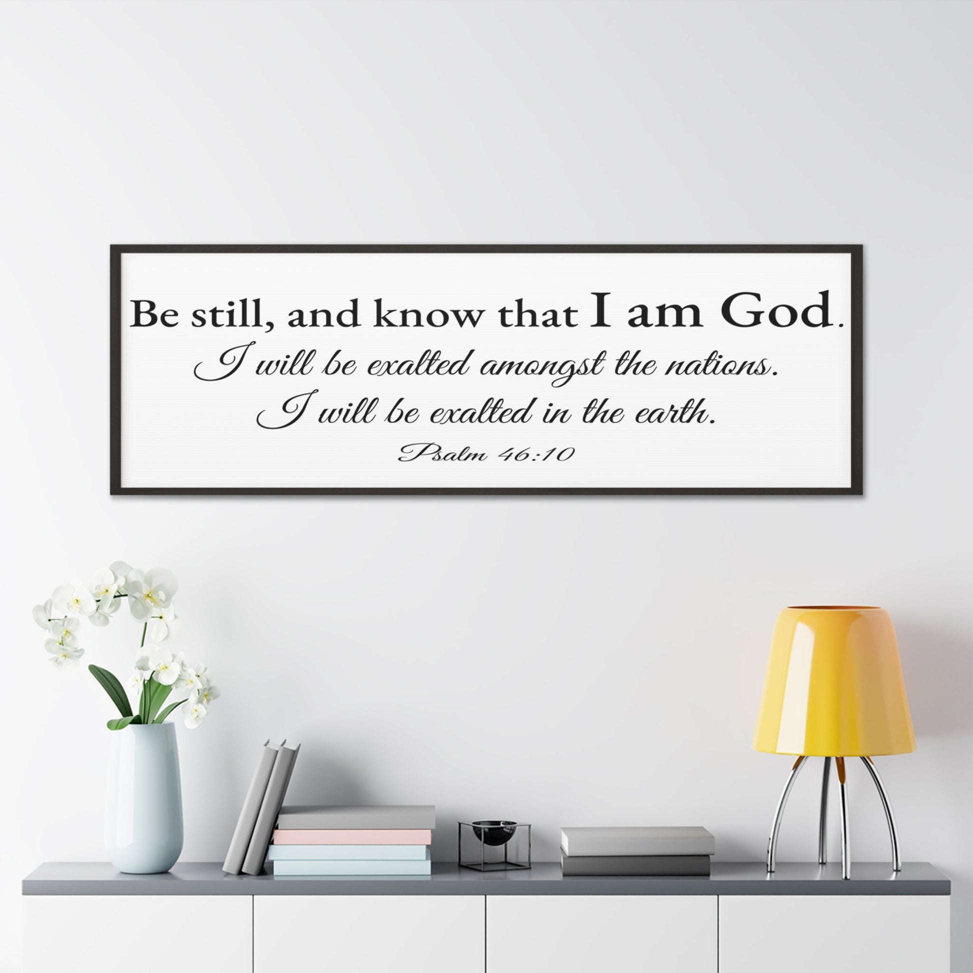 Scripture Walls Psalm 46:10 White Bible Verse Canvas Christian Wall Art Ready to Hang Unframed-Express Your Love Gifts