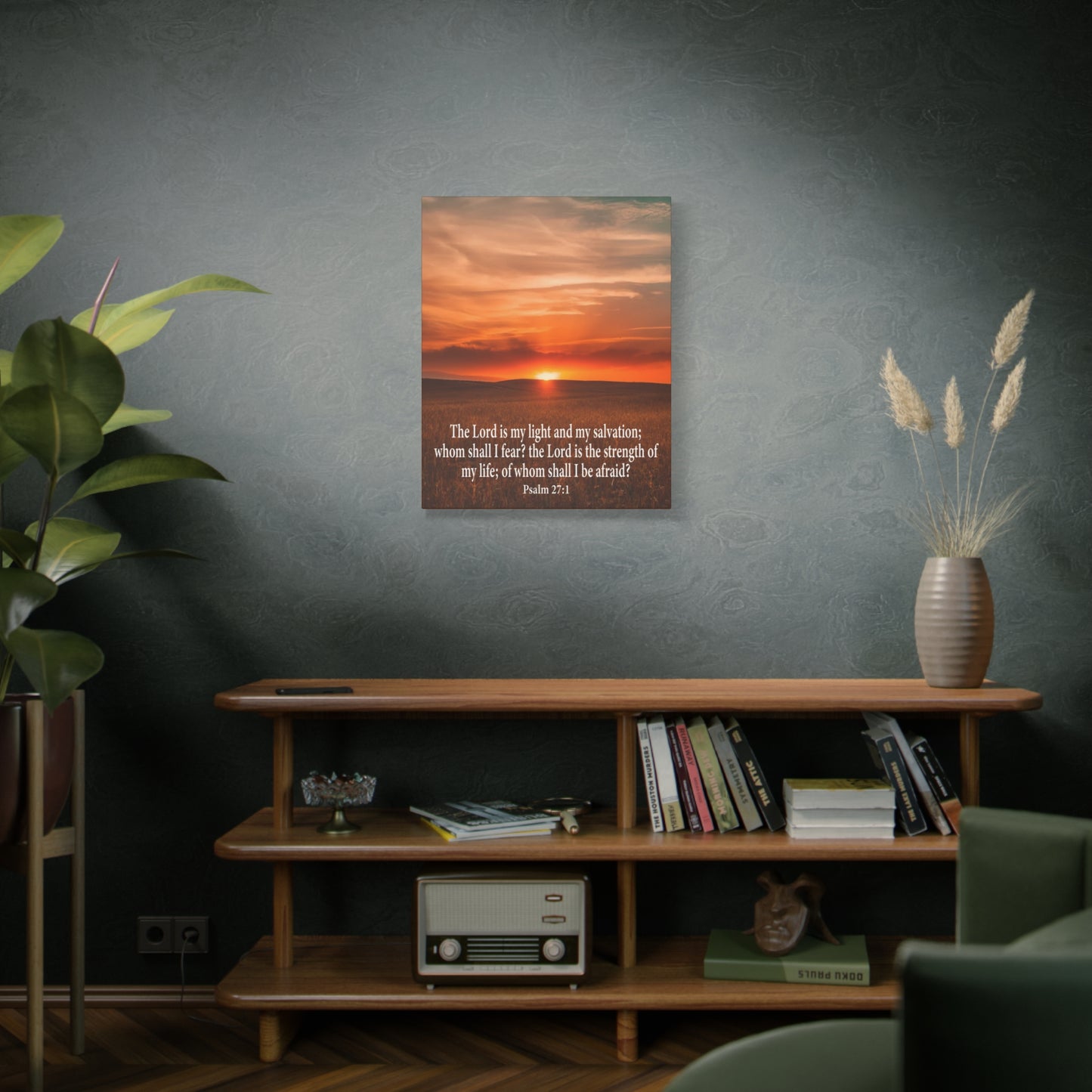Bible Verse Canvas Lord is My Salvation Psalm 27:1 Christian Wall Décor Scripture Art Ready to Hang