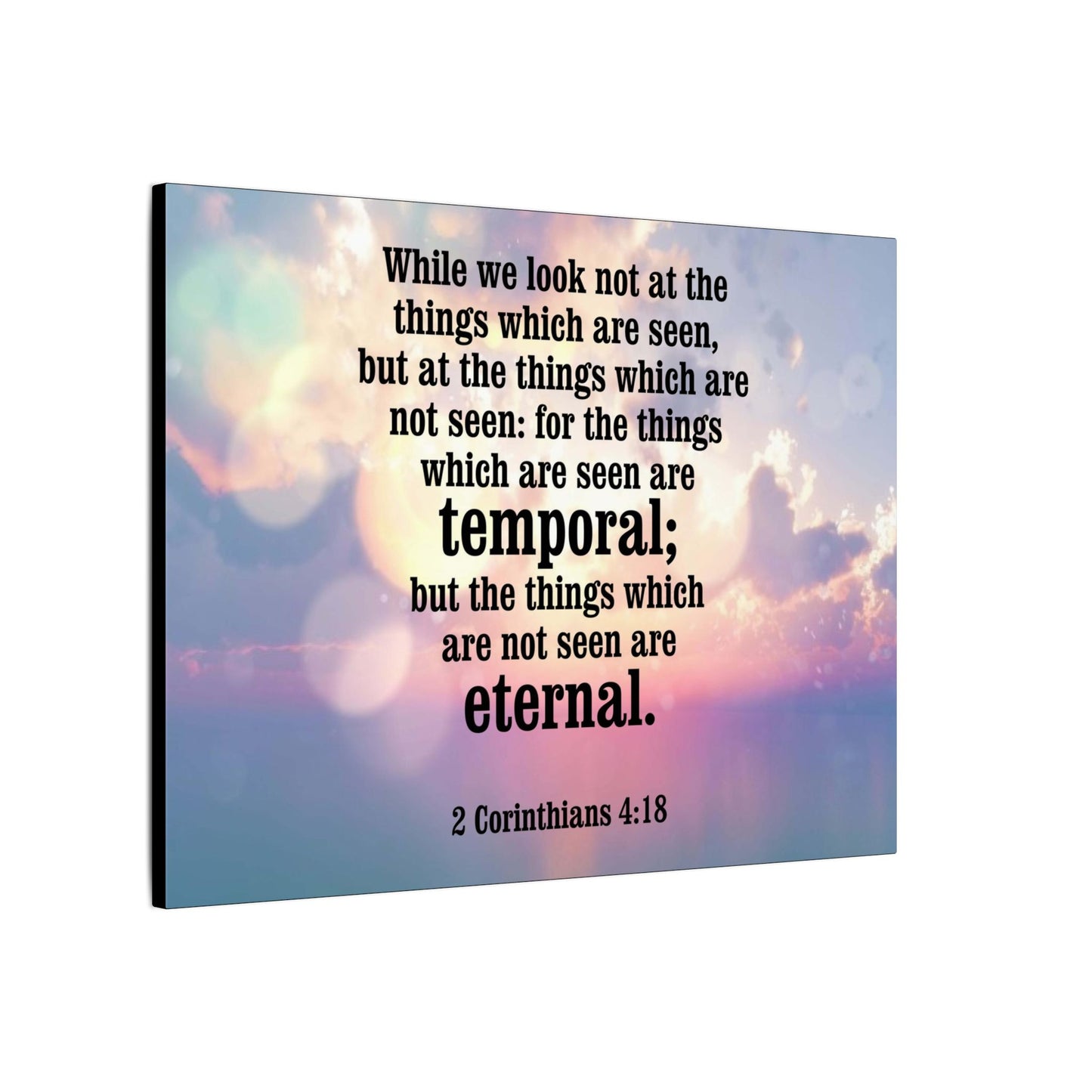 Scripture Canvas Temporal and Eternal Things 2 Corinthians 4:18 Christian Wall Art Bible Verse Print Ready to Hang