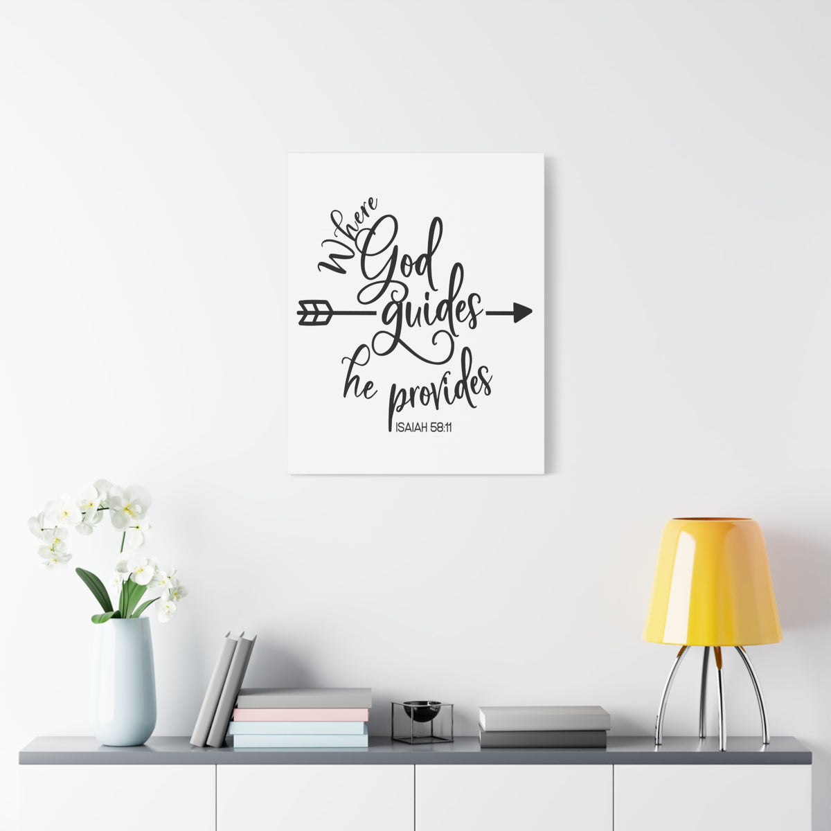 Scripture Canvas Where  God Guides Isaiah 58:11 Christian Wall Art Bible Verse Print Ready to Hang