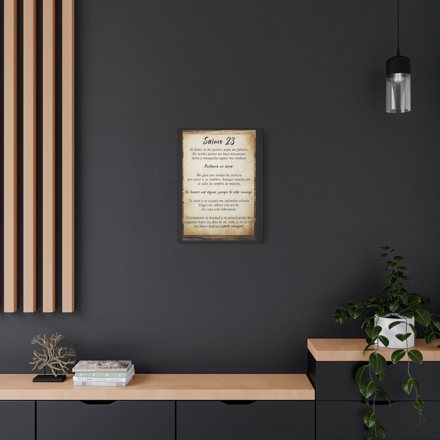 Scripture Walls Salmo 23 Wood Bible Verse Canvas Christian Wall Art Ready to Hang Unframed