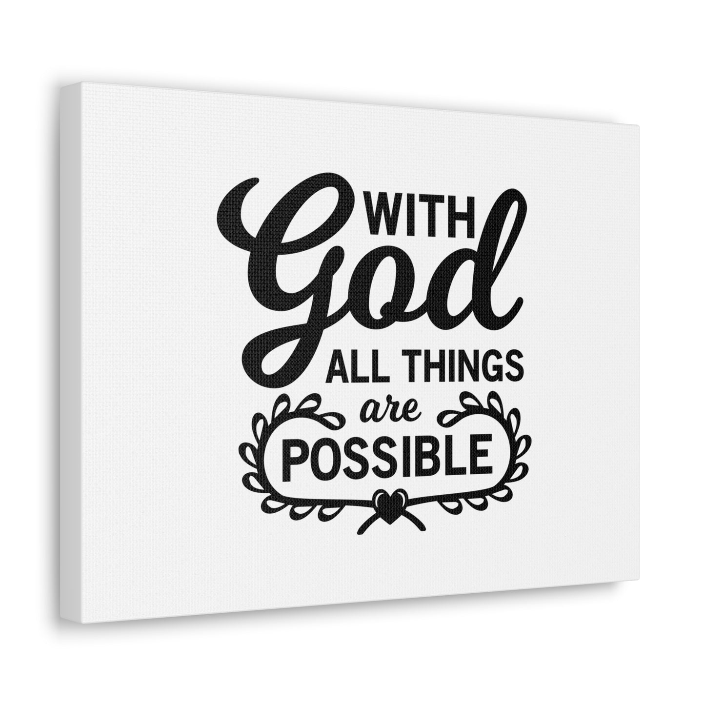 With Good All Things Are Possible Luke 1:37 Christian Wall Art Bible Verse Print Ready to Hang
