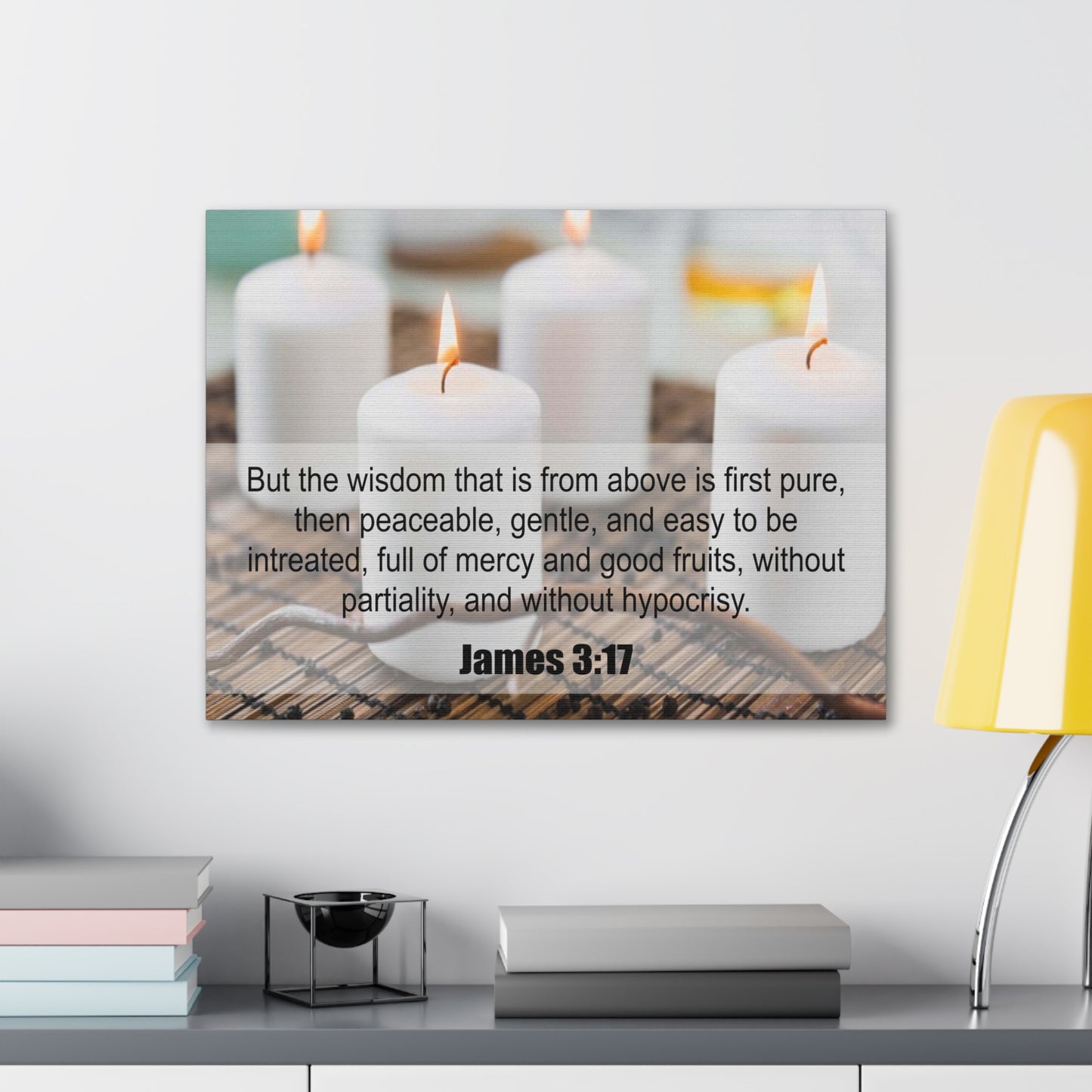 Without Hypocrisy James 3:17 Bible Verse Canvas Christian Wall Art Ready to Hang